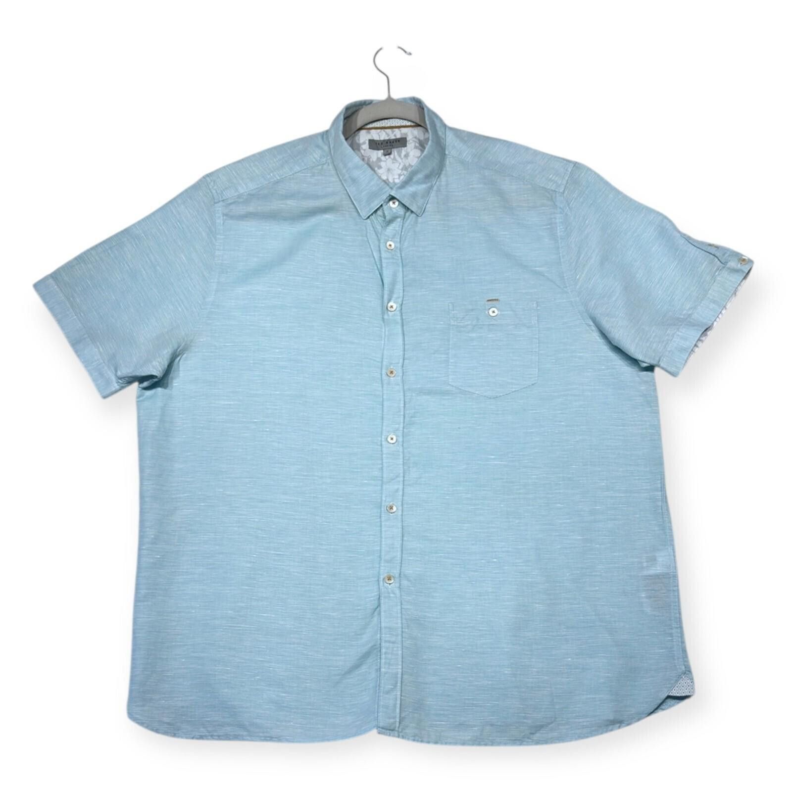 Ted Baker Ted Baker 7 Shirt Men's UK Size 3XL Green Short Sleeve Size 52R - 3 Thumbnail