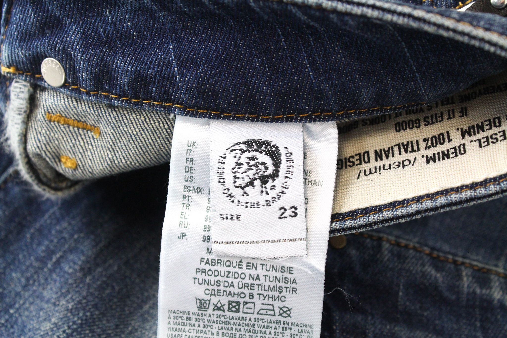 Diesel D-EARLIE 089AR W23/L30 Girls Blue Cropped Jeans 70057 Size 23" - 7 Thumbnail