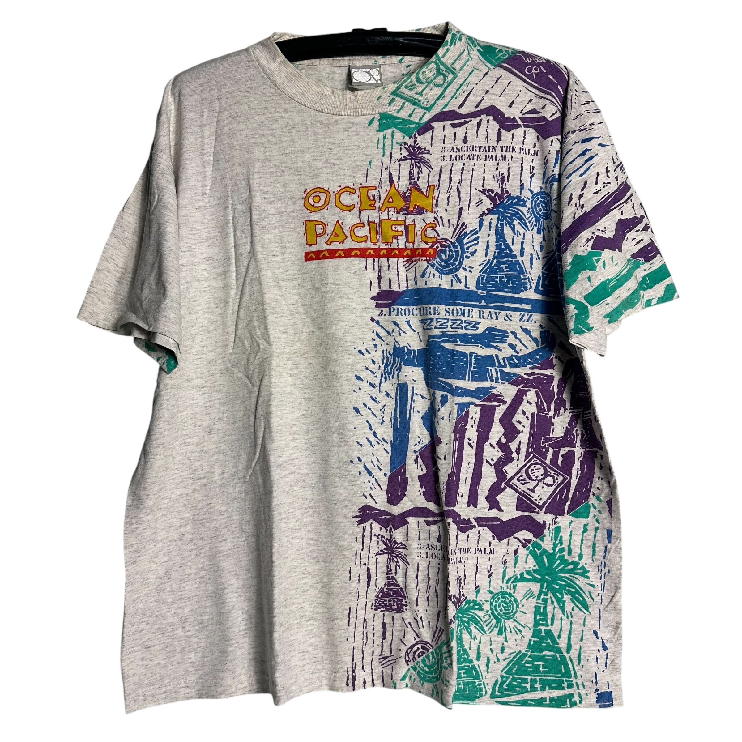 Ocean Pacific 🔥RARE🔥Vintage 90s Ocean Pasific OP All Print T-shirt Size US XL / EU 56 / 4 - 1 Thumbnail