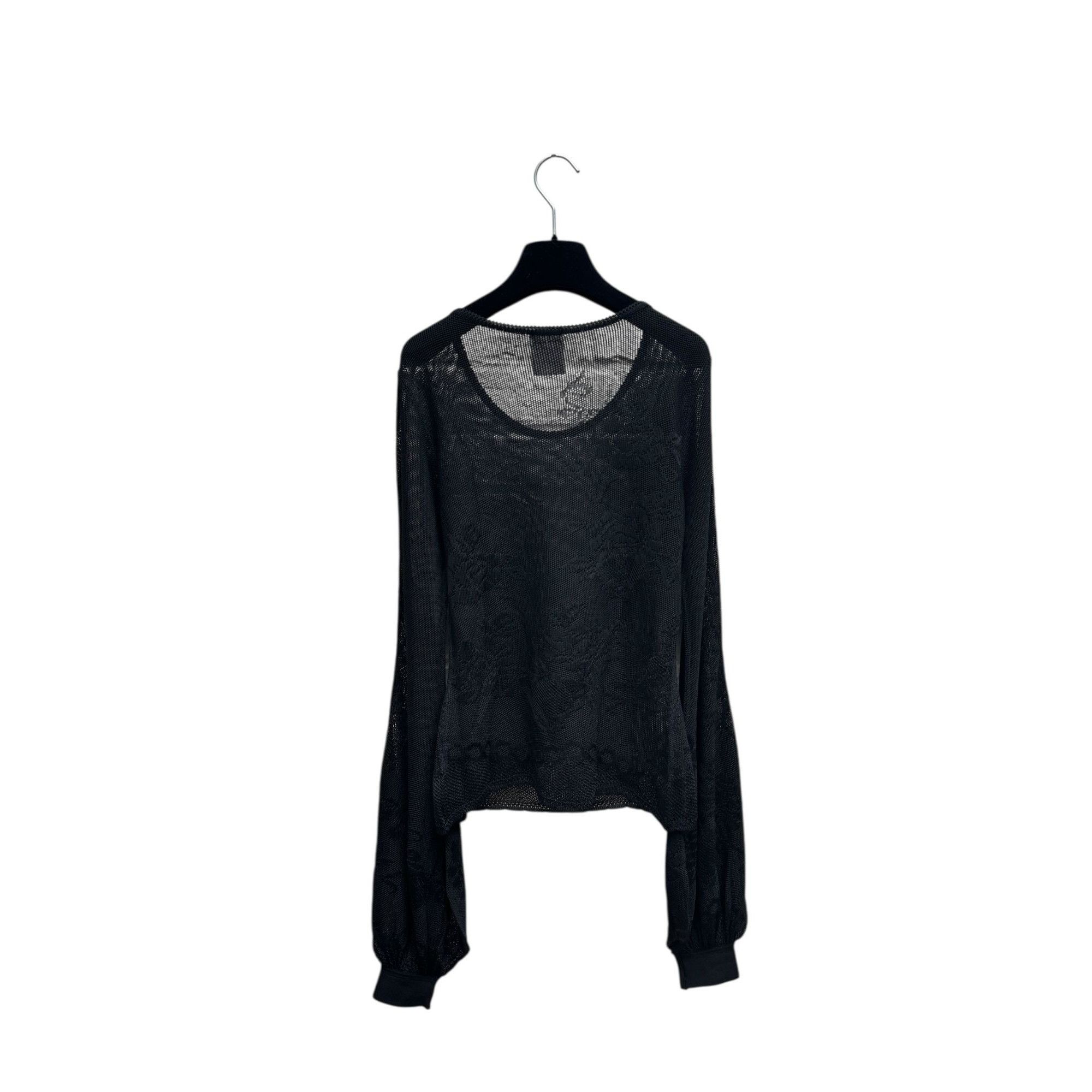 Chanel S/S 2005 Black Floral Lace Balloon-Sleeve Top Size M / US 6-8 / IT 42-44 - 5 Thumbnail