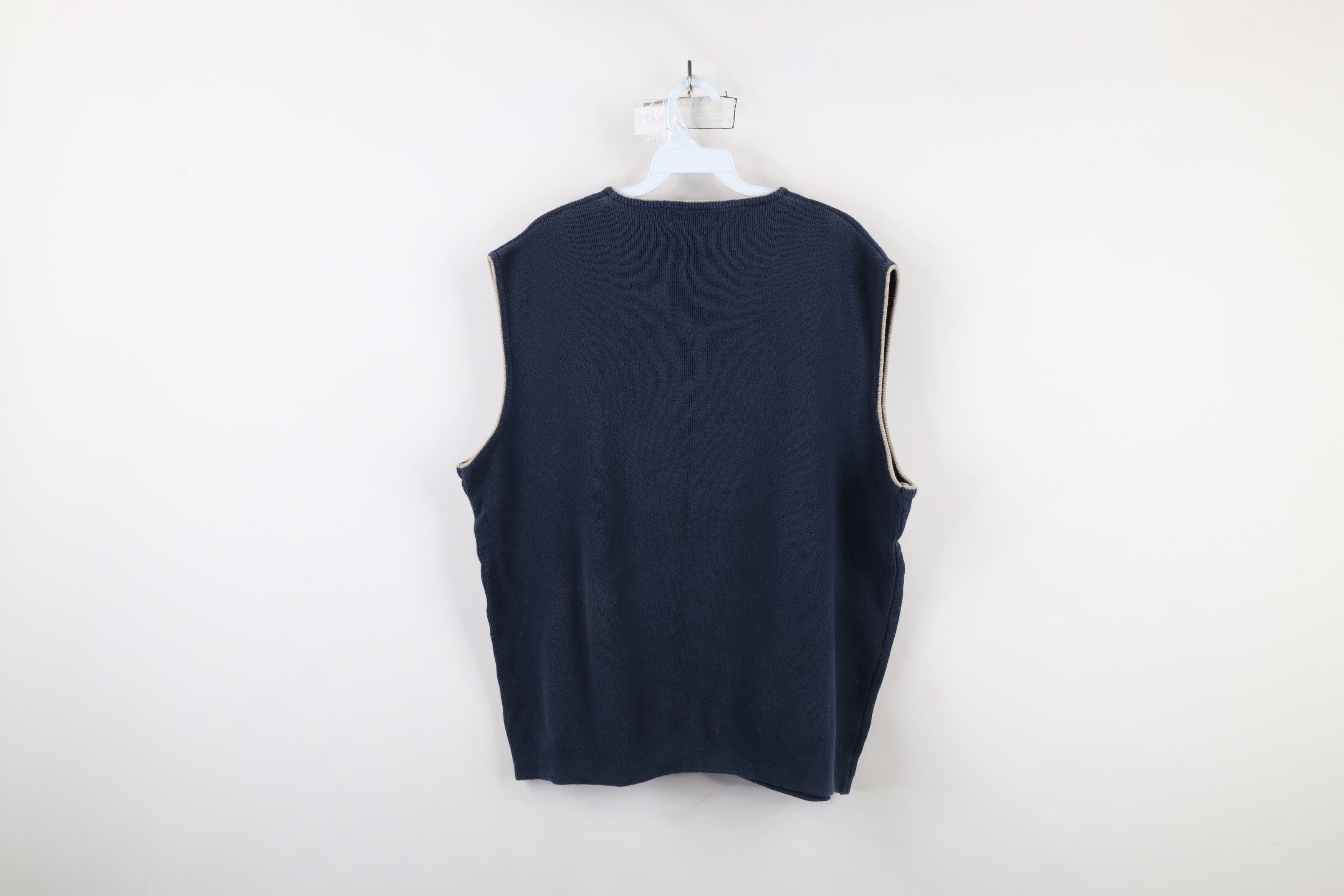 Vintage Vintage 90s Streetwear Blank Cotton Ribbed Knit Sweater Vest Size US XL / EU 56 / 4 - 9 Thumbnail