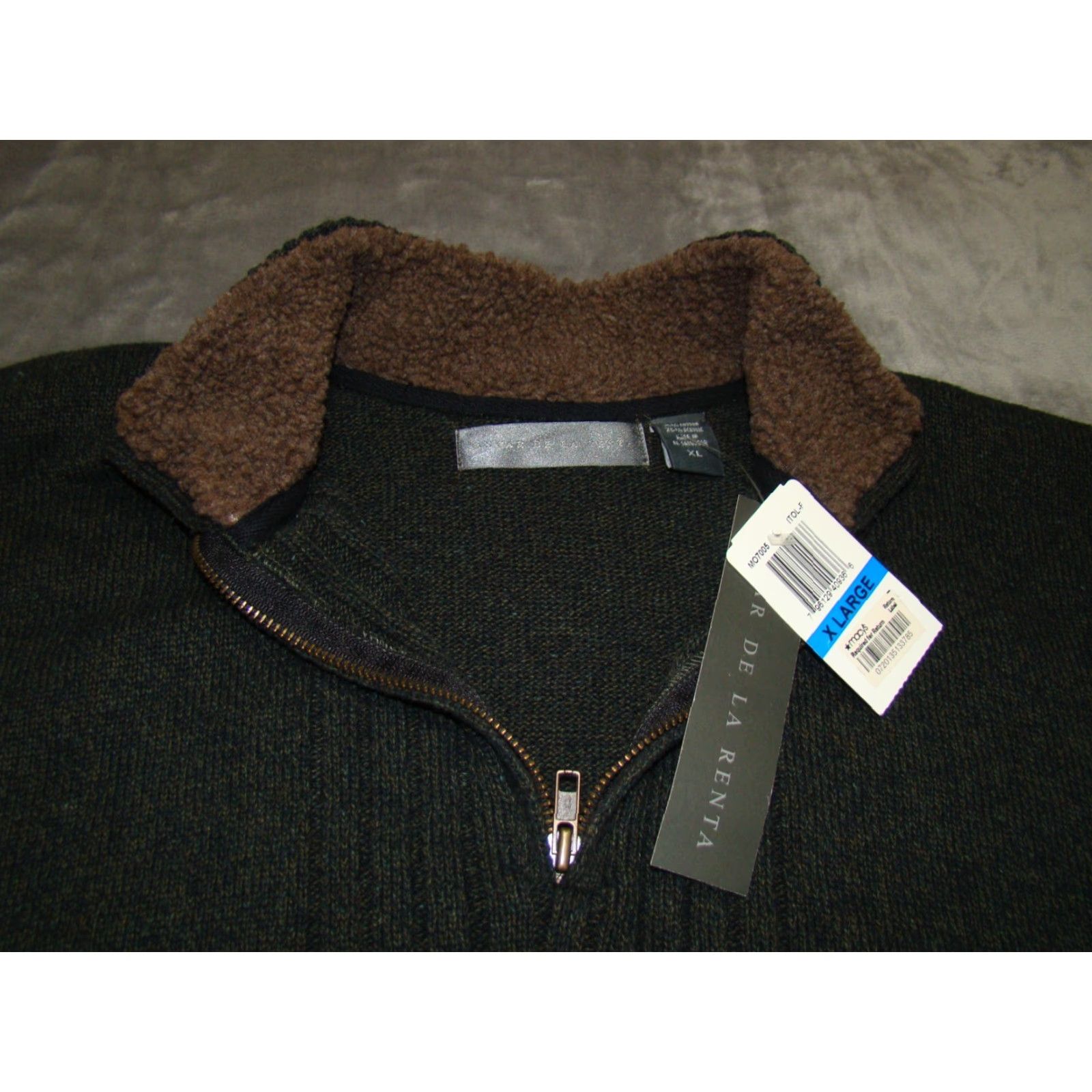Oscar De La Renta Oscar de la Renta Sweater 1/4 Zip Sherpa Collar Men XL Blue Green NWT Pullover Cardigan Size US XL / EU 56 / 4 - 4 Thumbnail