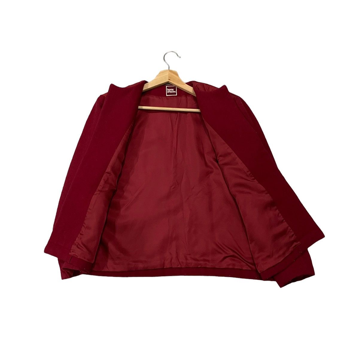 Issey Miyake Vintage 80’s Issey Miyake Wool Buttonless Jacket Size L / US 10 / IT 46 - 16 Thumbnail