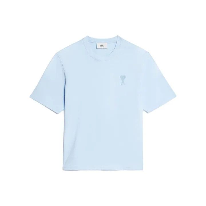 AMI AMIPARIS Embroidered Heart Pattern Casual T-Shirt 0079 Size US S / EU 44-46 / 1 - 1 Thumbnail