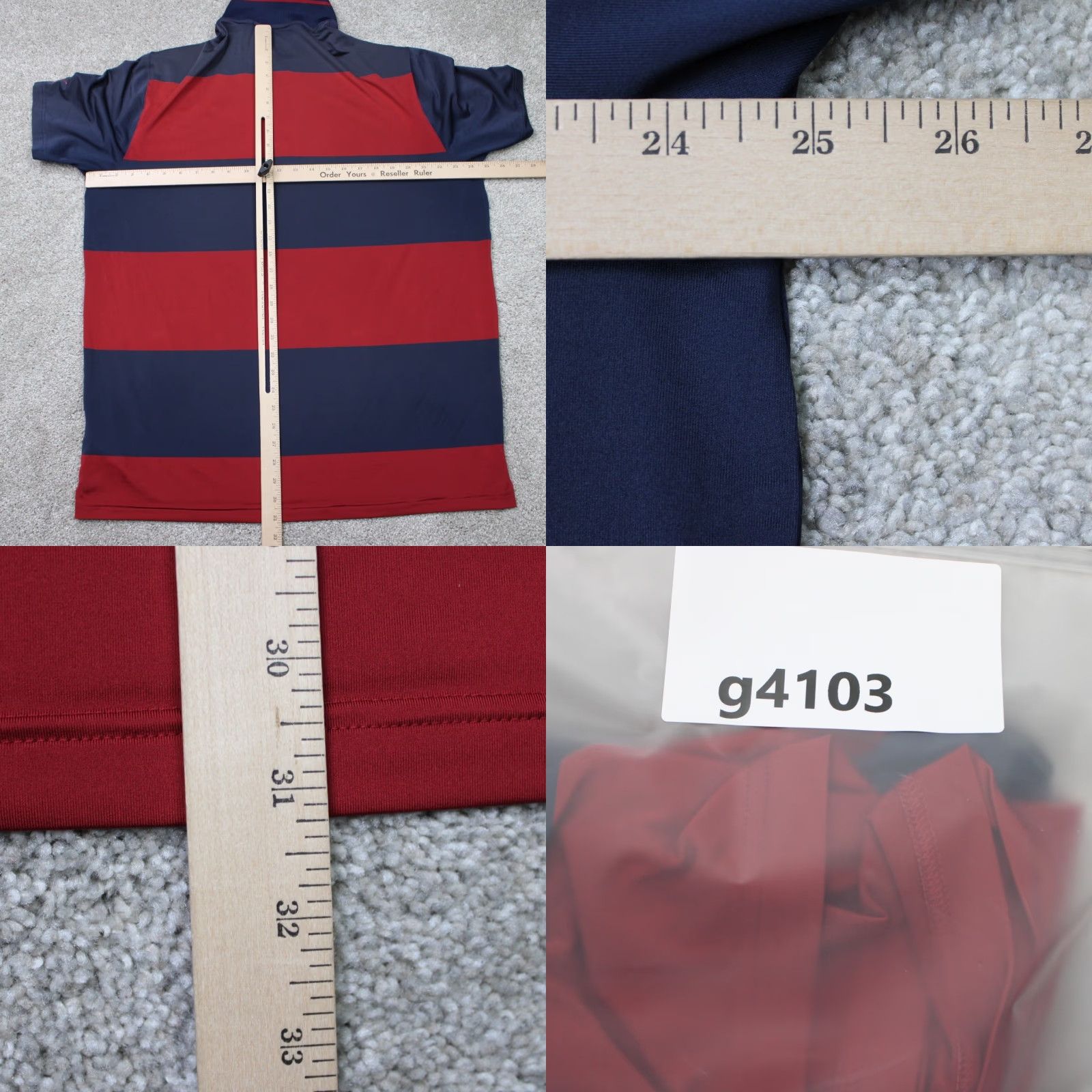 Puma Puma Polo Shirt Mens XL Red/Blue Striped Rugby Golf Poly Stretch Short Sleeve Polo Shirt XL Mens Red/Blue Striped Logo Sports Golf Rugby Size US XL / EU 56 / 4 - 8 Thumbnail