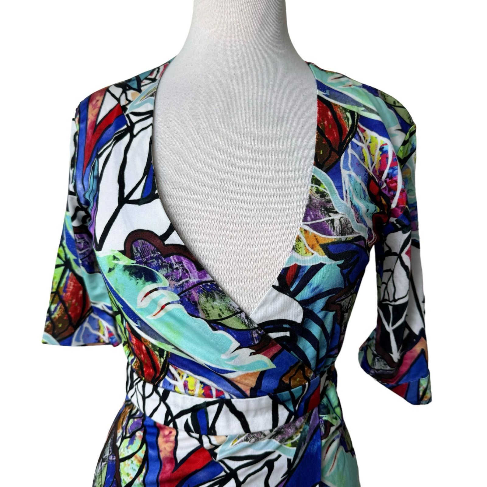 Robert Graham ROBERT GRAHAM Silk Blend Printed Wrap Dress Size 4 Size S / US 4 / IT 40 - 9 Thumbnail