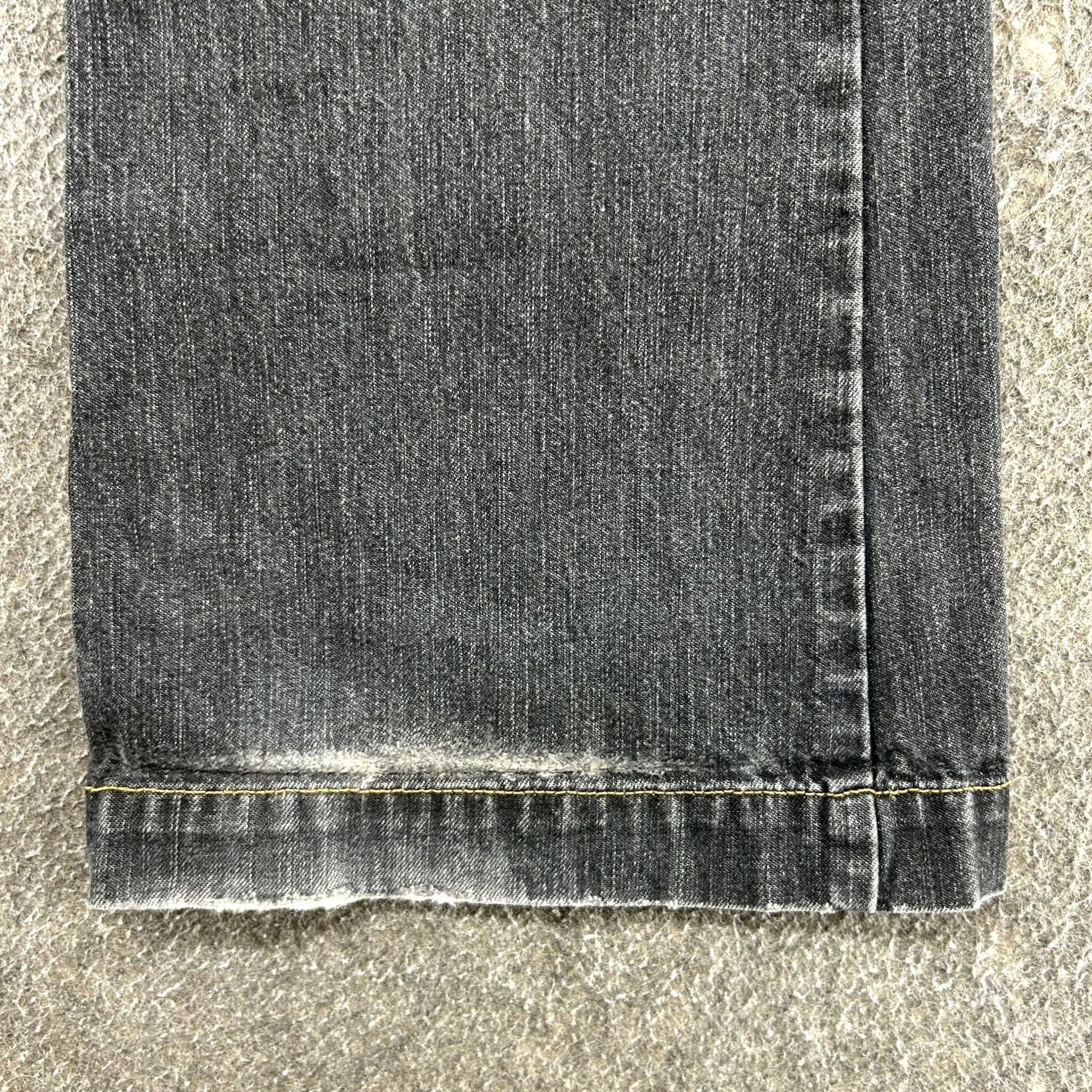 Gap VINTAGE Gap Jeans Womens 8 Black Flare Long Lean Stretch Cotton Distressed Y2K Denim 5-Pocket Regular Inseam 33in Slimming Retro 90s Size 30" / US 8 / IT 44 - 5 Thumbnail