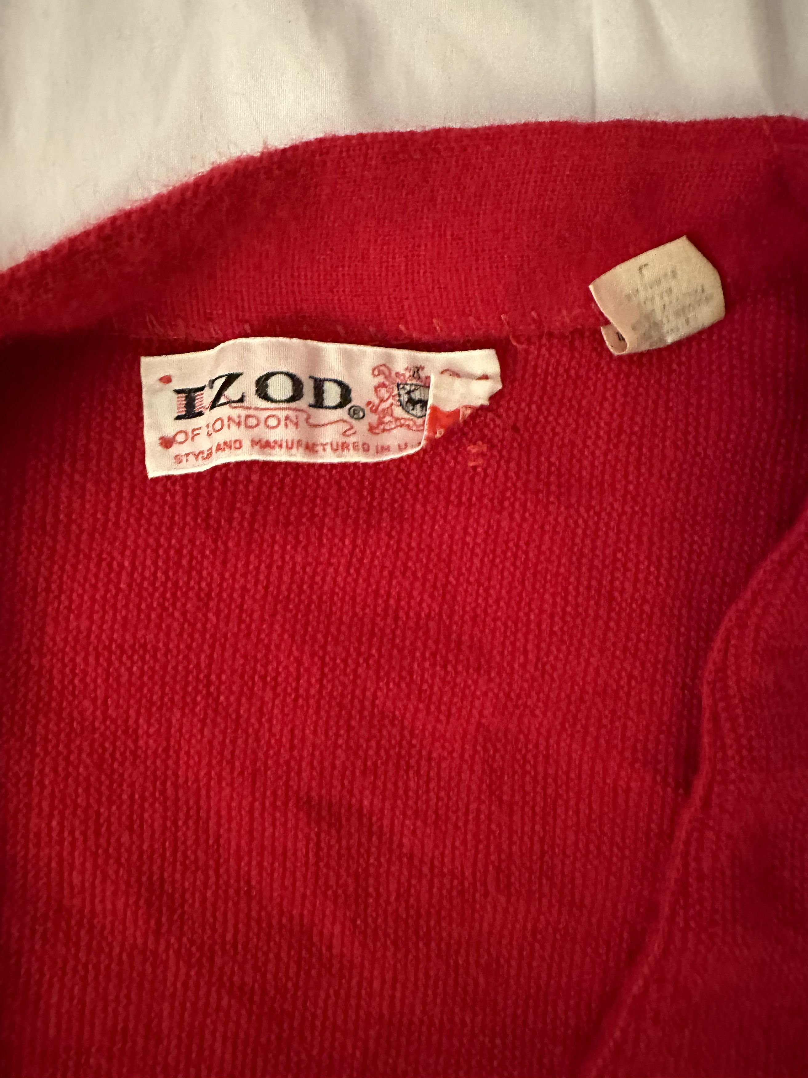 Izod Red Cardigan Izod Lacoste Vintage Size L / US 10 / IT 46 - 3 Thumbnail