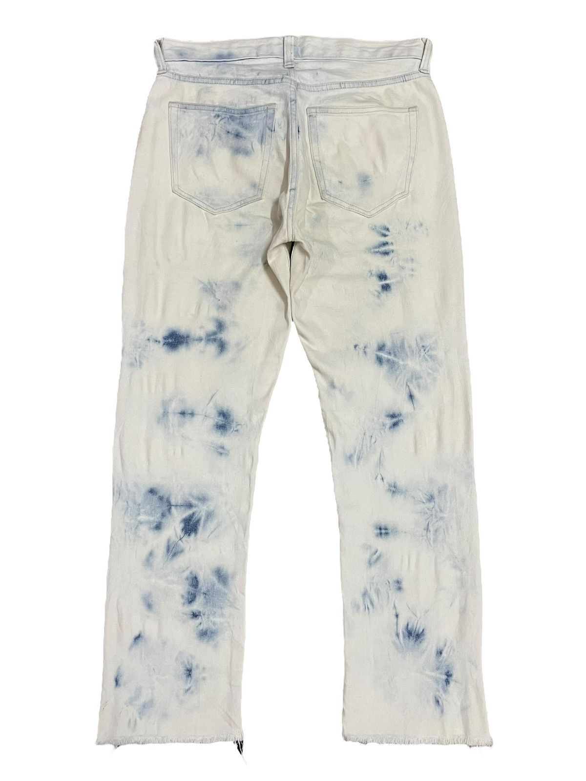 Balenciaga × Gap × Kanye West Gap Denim Indigo Tie Dye Frayed Boyfriend Jeans Size 30" / US 8 / IT 44 - 7 Thumbnail