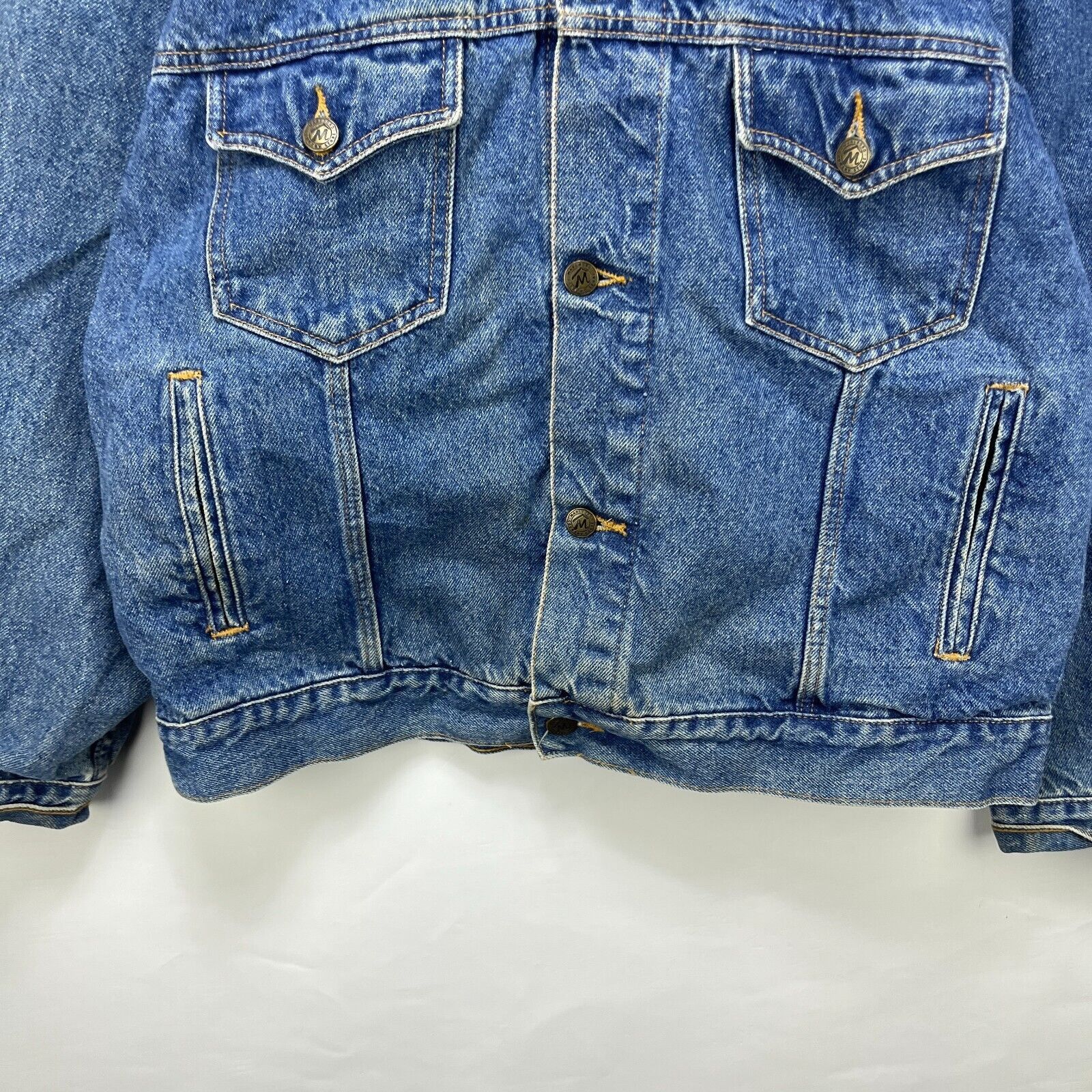 Vintage Vintage Marlboro Country Denim Leather Collar Jacket Medium Size US M / EU 48-50 / 2 - 2 Thumbnail