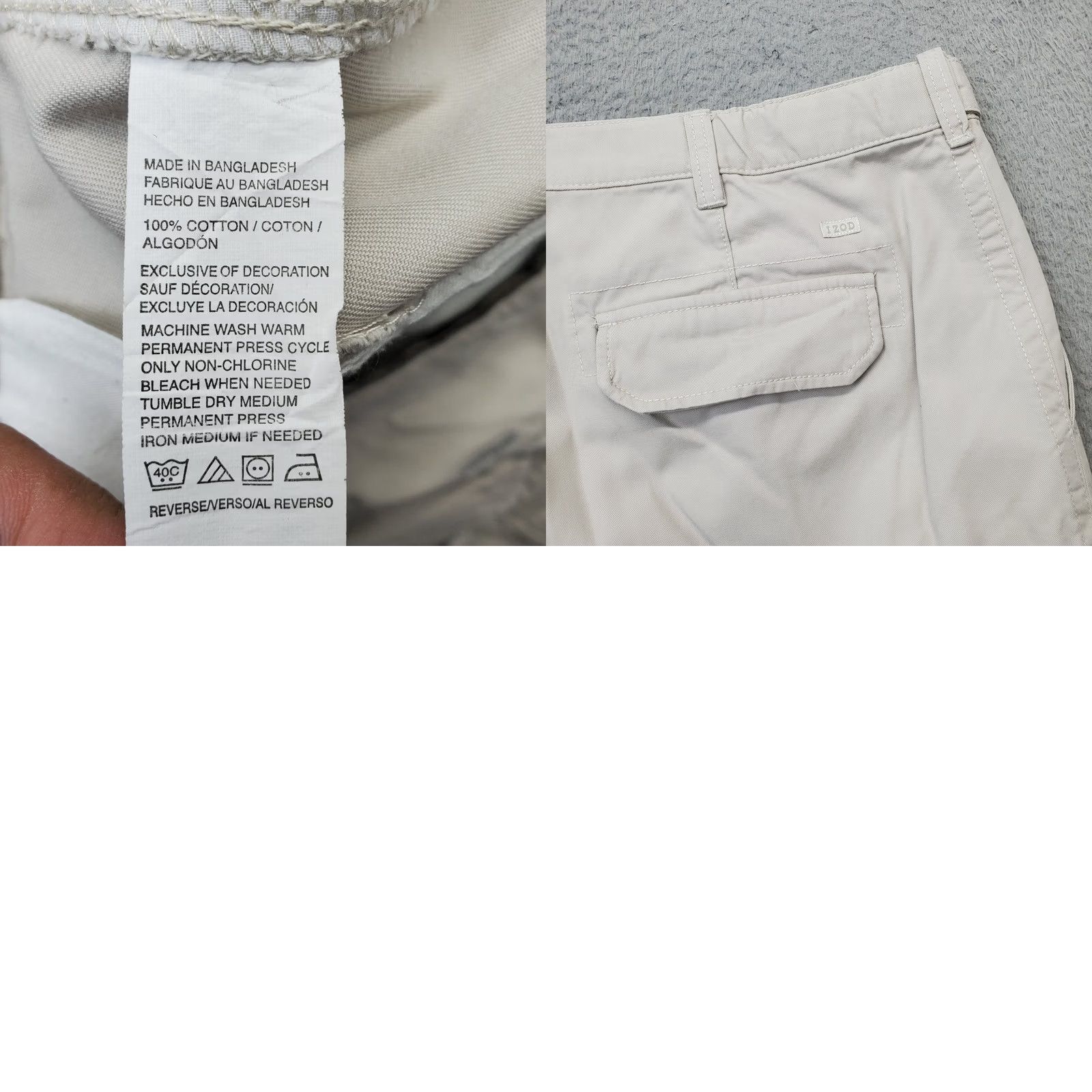 Izod IZOD Mens Cargo Shorts Tan 48 Saltwater Flat Front Regular Fit Utility Pocket Short Size US 32 / EU 48 - 8 Thumbnail