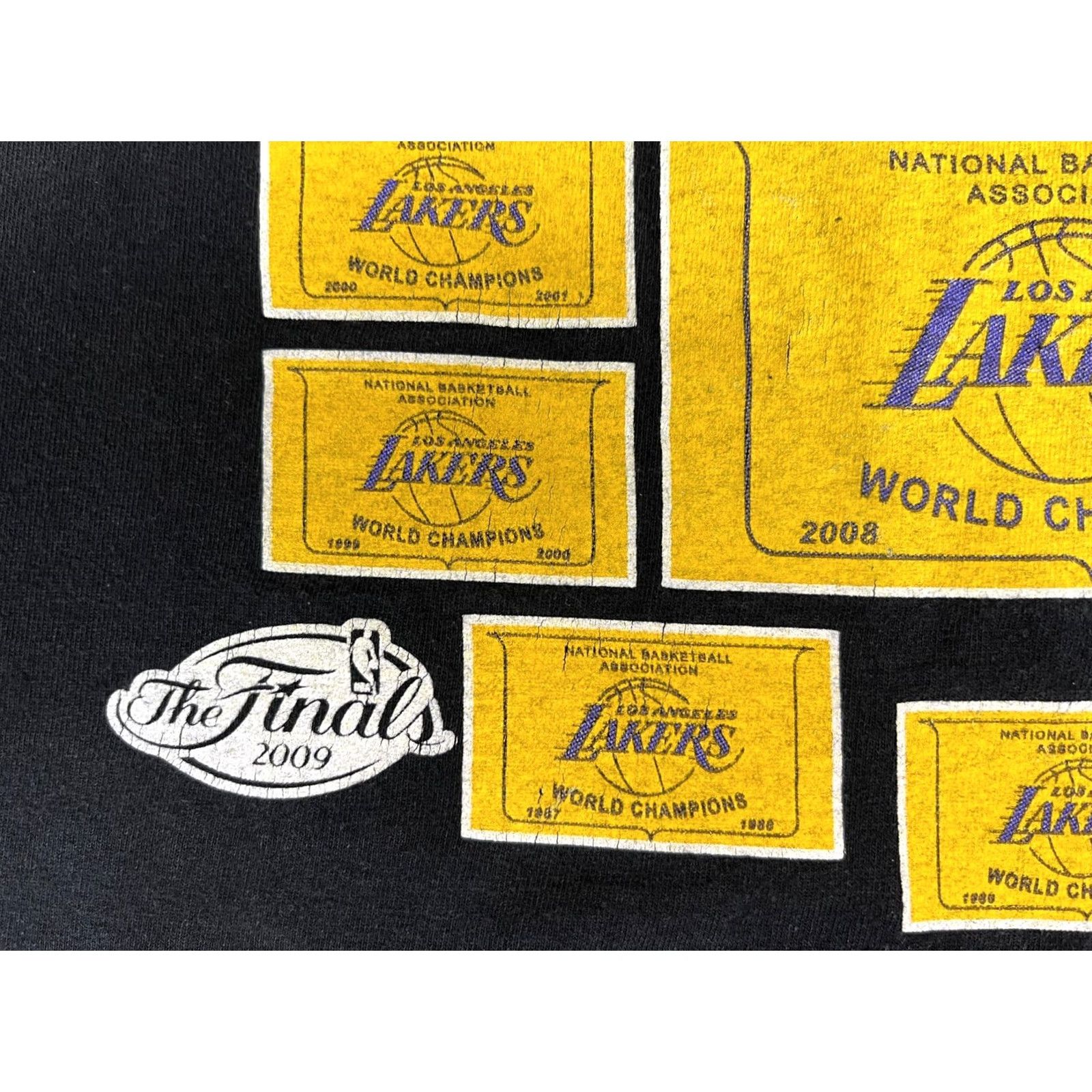 Adidas Men's Adidas 2009 NBA Finals Lakers T-Shirt Sz 2XL Black Cotton Crew Neck Short Sleeve Vintage Shirts Mens Size US XXL / EU 58 / 5 - 6 Thumbnail