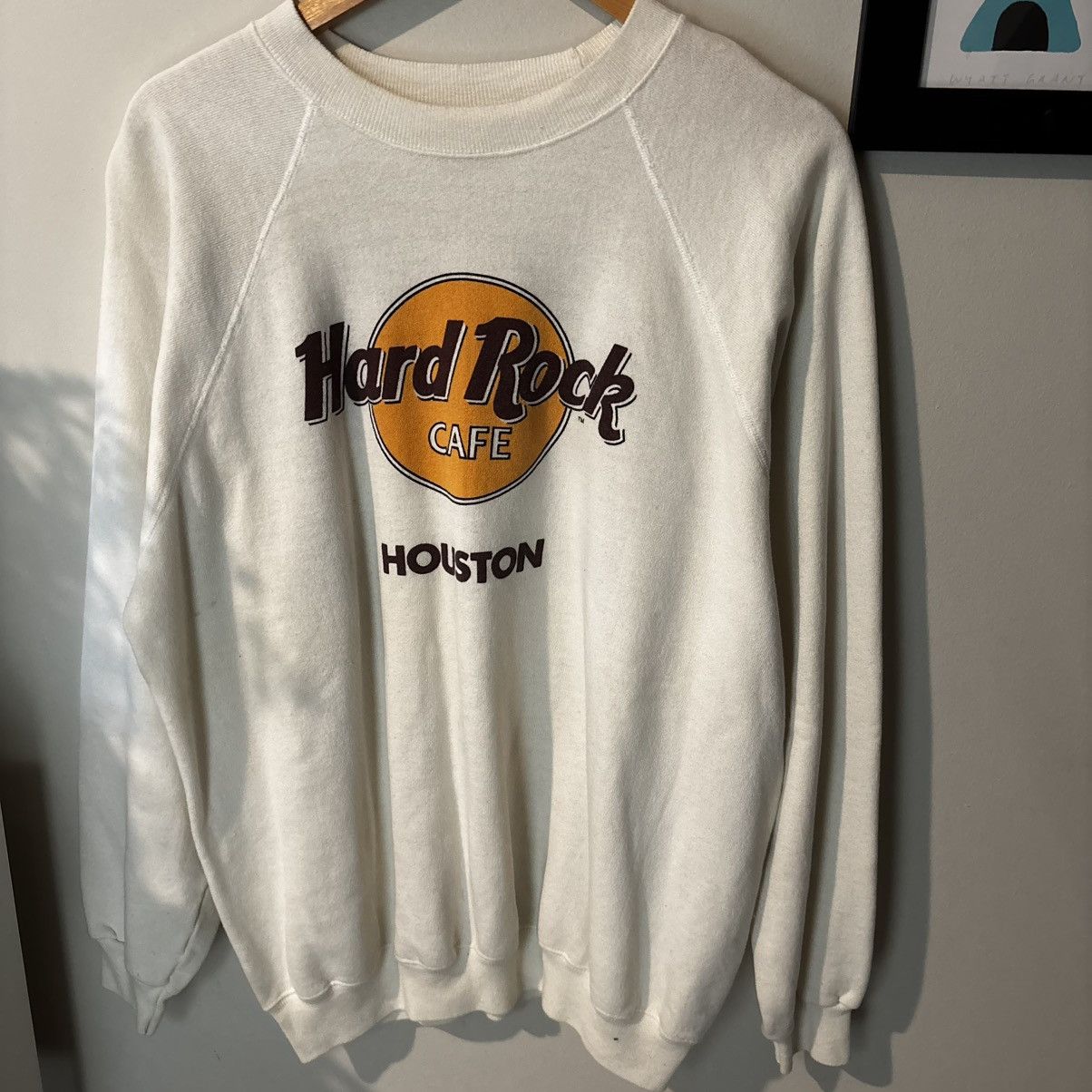 Hard Rock Cafe Hard Rock Cafe Houston White Crewneck Sweatshirt Size US XL / EU 56 / 4 - 1 Thumbnail