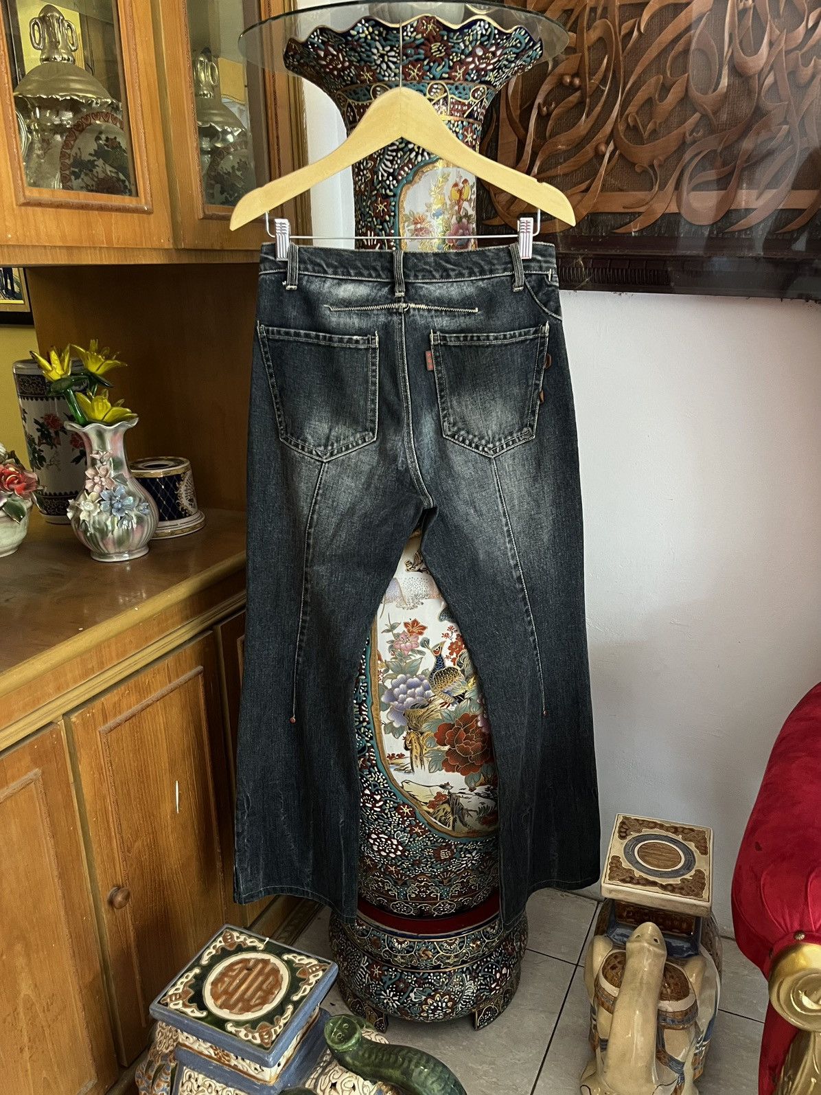 If Six Was Nine 291295=HOMME Bootcut Flared Jeans Size US 30 / EU 46 - 4 Thumbnail