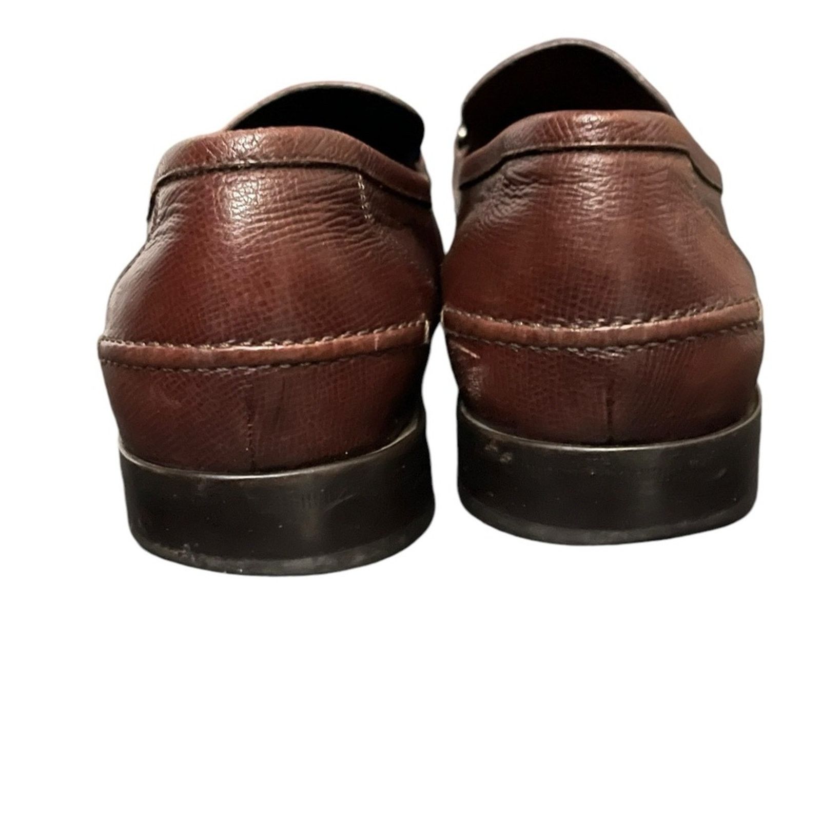 Salvatore Ferragamo SALVATORE FERRAGAMO Twist 12 D Dark Brown Pebble Loafers Size US 12 / EU 45 - 4 Thumbnail