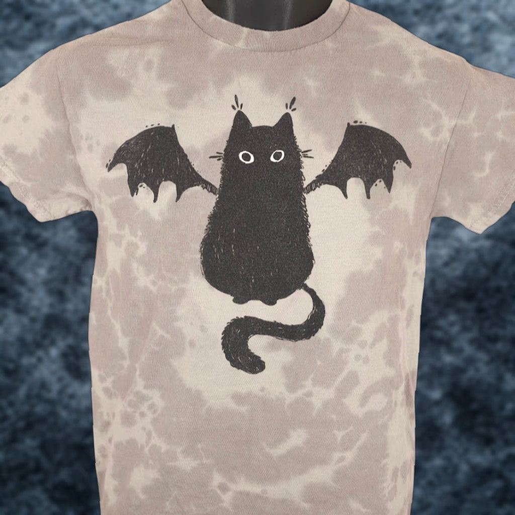 Vintage VINTAGE? Cat Wings T Shirt Mens Size Small Beige Tie Dye Guild Of Calamity Stephanie Bayles Size US S / EU 44-46 / 1 - 1 Thumbnail