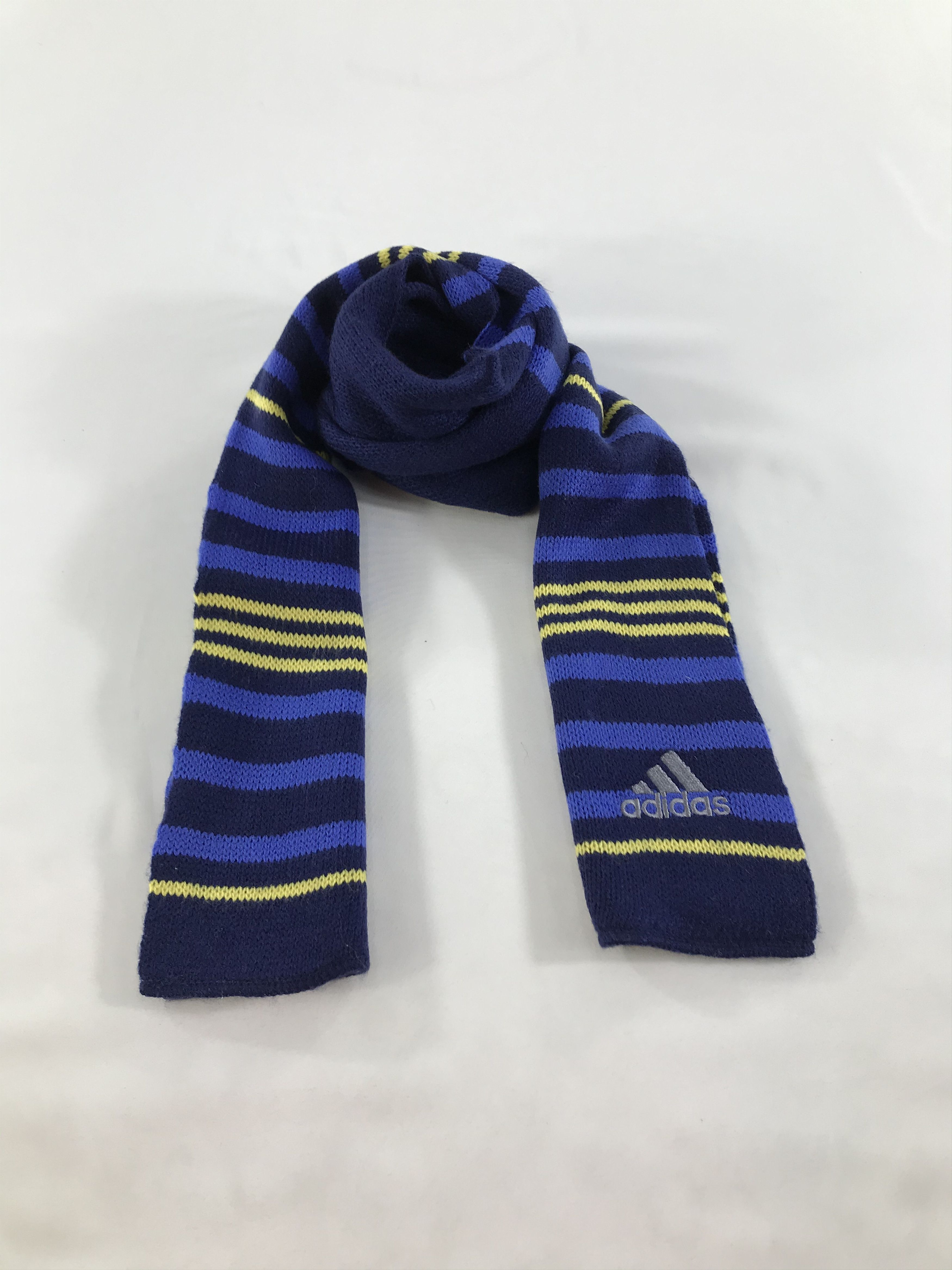 Vintage Adidas Striped Wool Scarf Muffler V61 Size ONE SIZE - 1 Thumbnail
