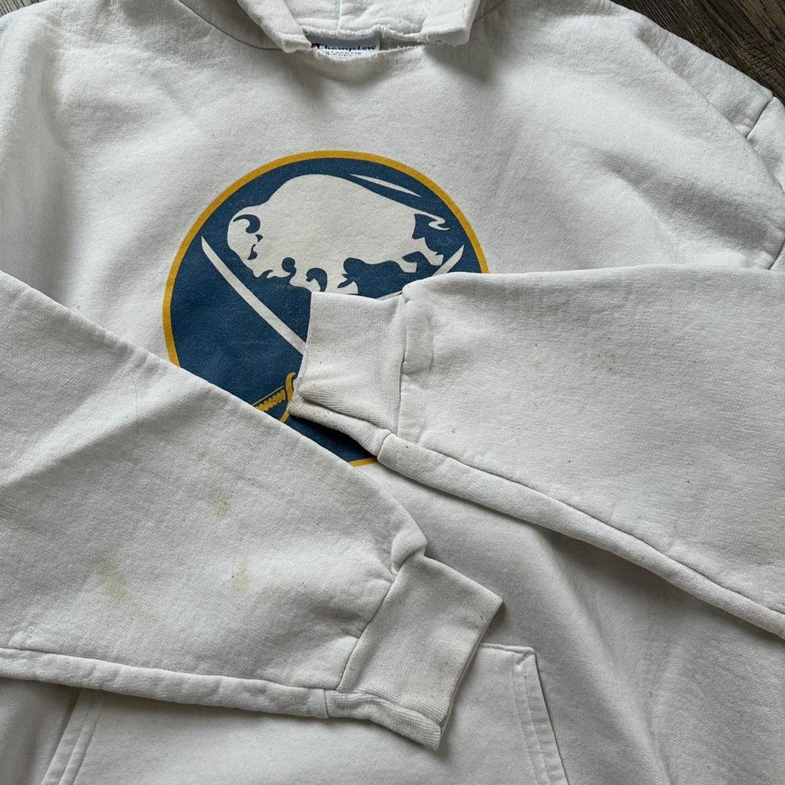 Champion × Vintage Vintage 00s Buffalo Sabers Hockey Champion Hoodie Sweatshirt Size US L / EU 52-54 / 3 - 3 Thumbnail