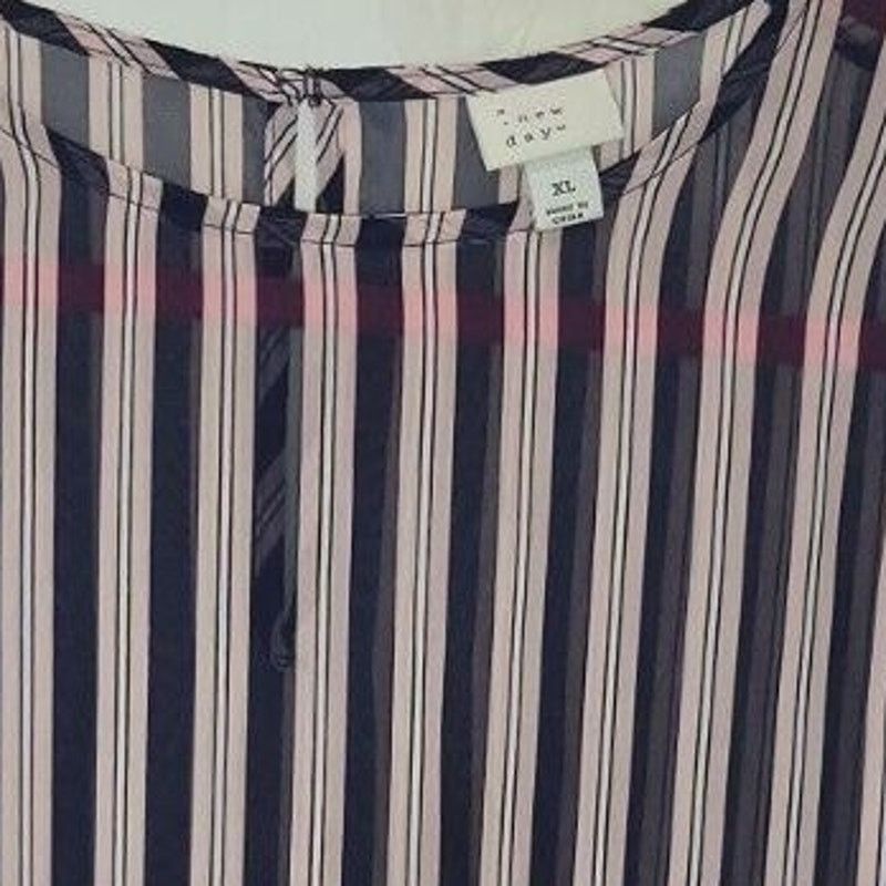 Other A New Day Blue MultiColor Striped Long Sleeve Blouse XL Size XL / US 12-14 / IT 48-50 - 2 Thumbnail
