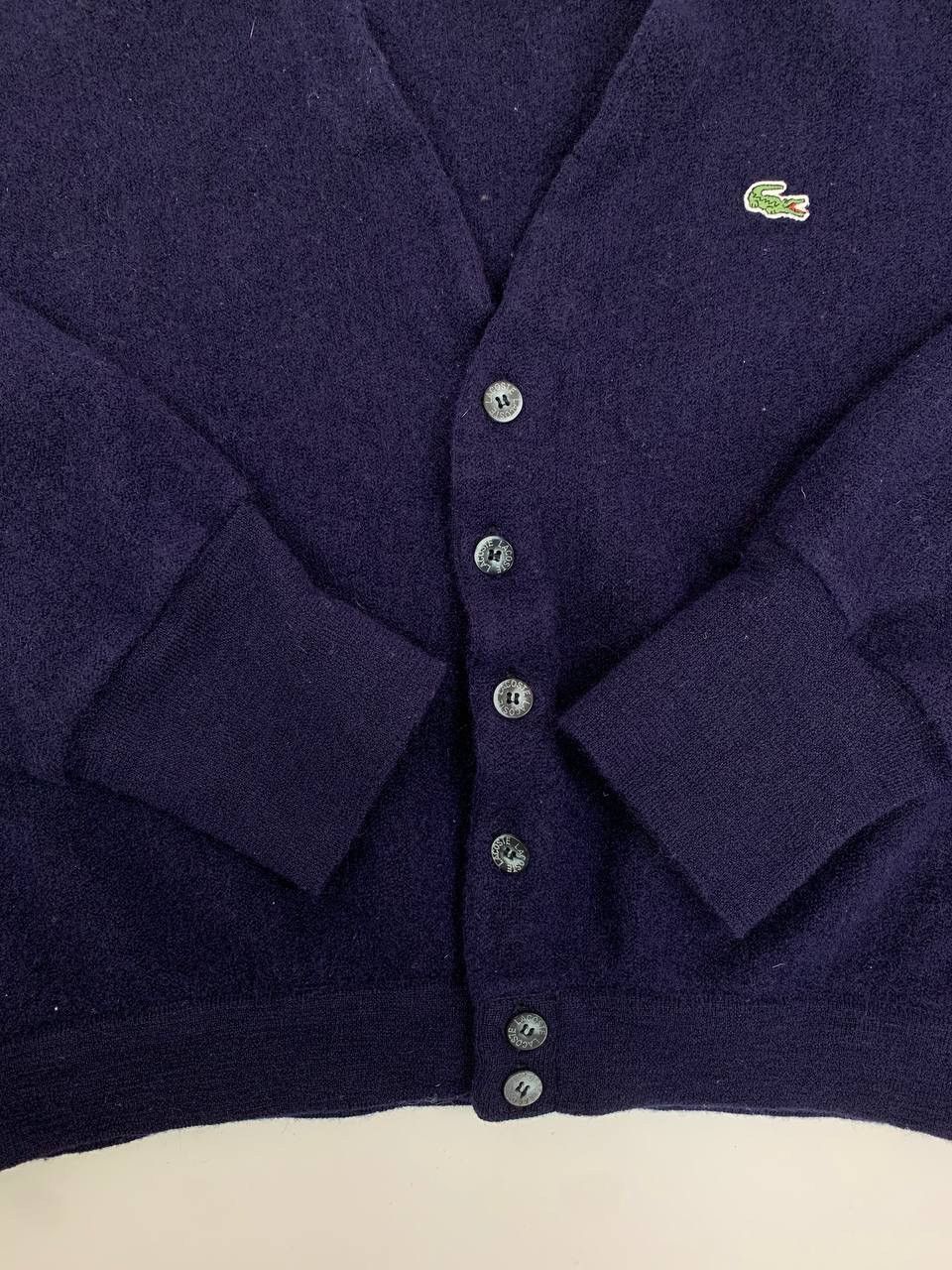 Lacoste Lacoste Women’s Knit V-Neck Cardigan Vintage Sweater Size L / US 10 / IT 46 - 4 Thumbnail