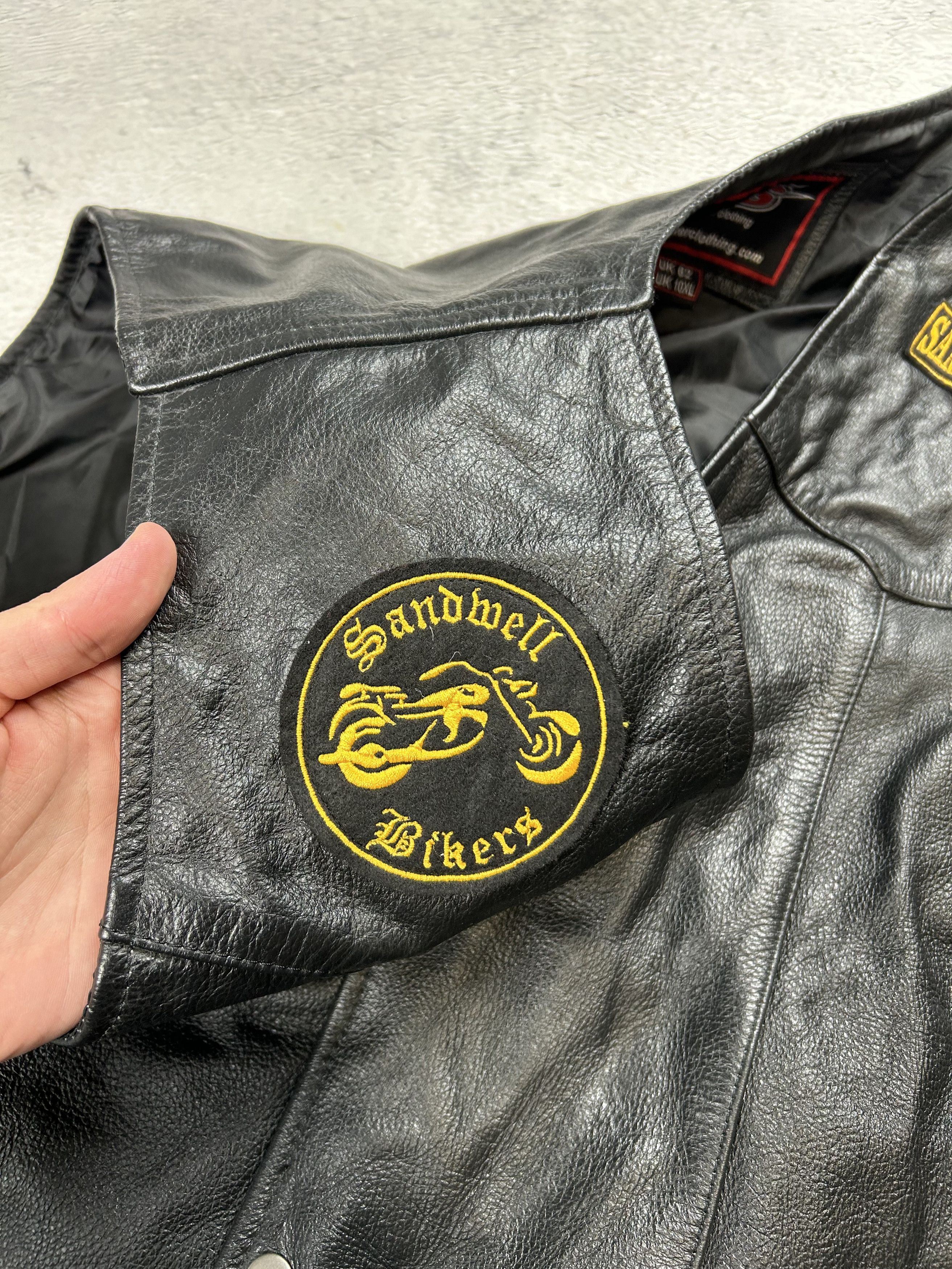 Genuine Leather × Vintage JTS Sandwell Biker Vintage Leather Vests Racing Streetwear Size US XXL / EU 58 / 5 - 3 Thumbnail