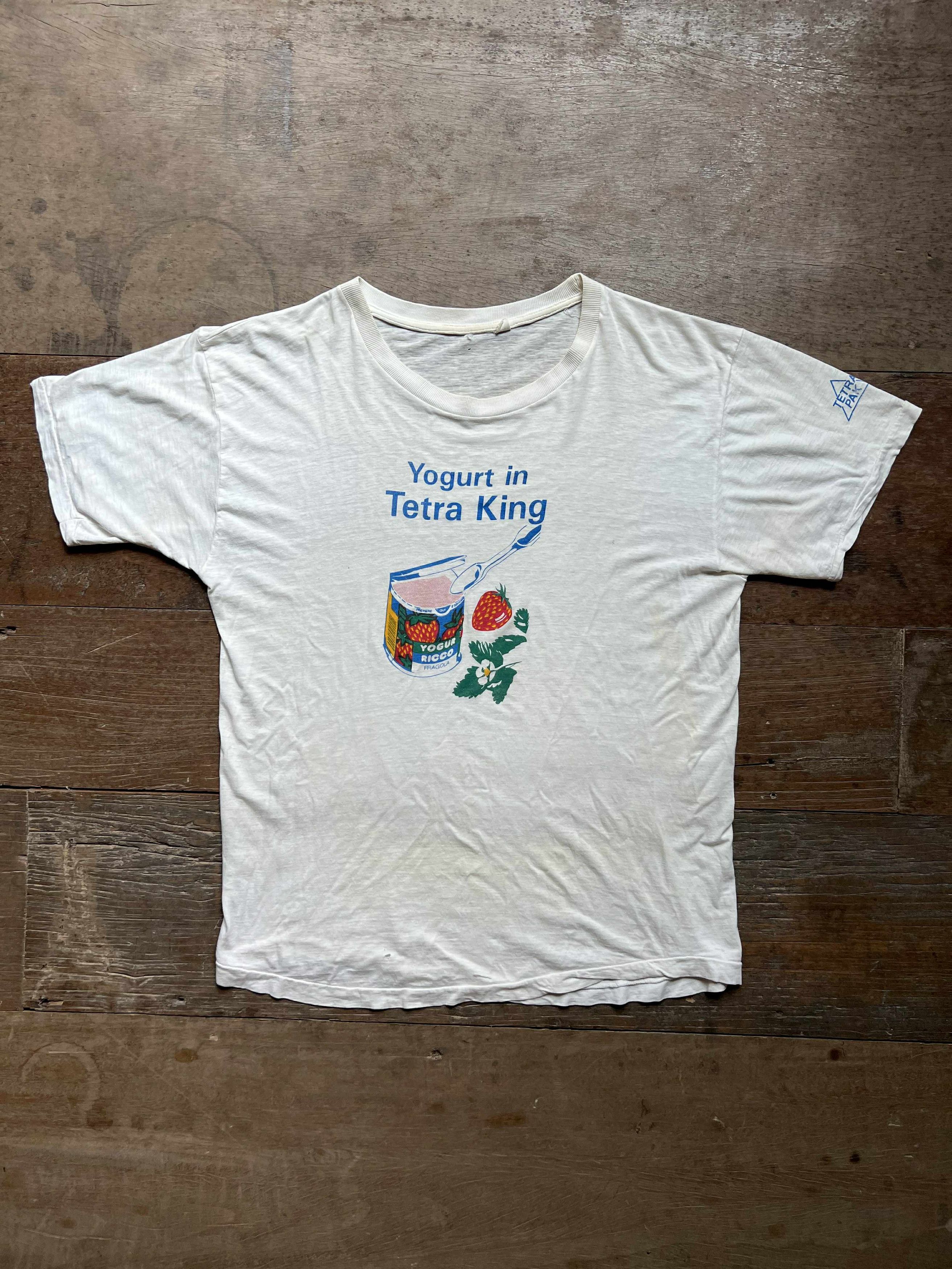 Vintage Vintage 1980s Tetra Pak “Yogurt in Tetra King” Promo Tee Size US L / EU 52-54 / 3 - 1 Thumbnail