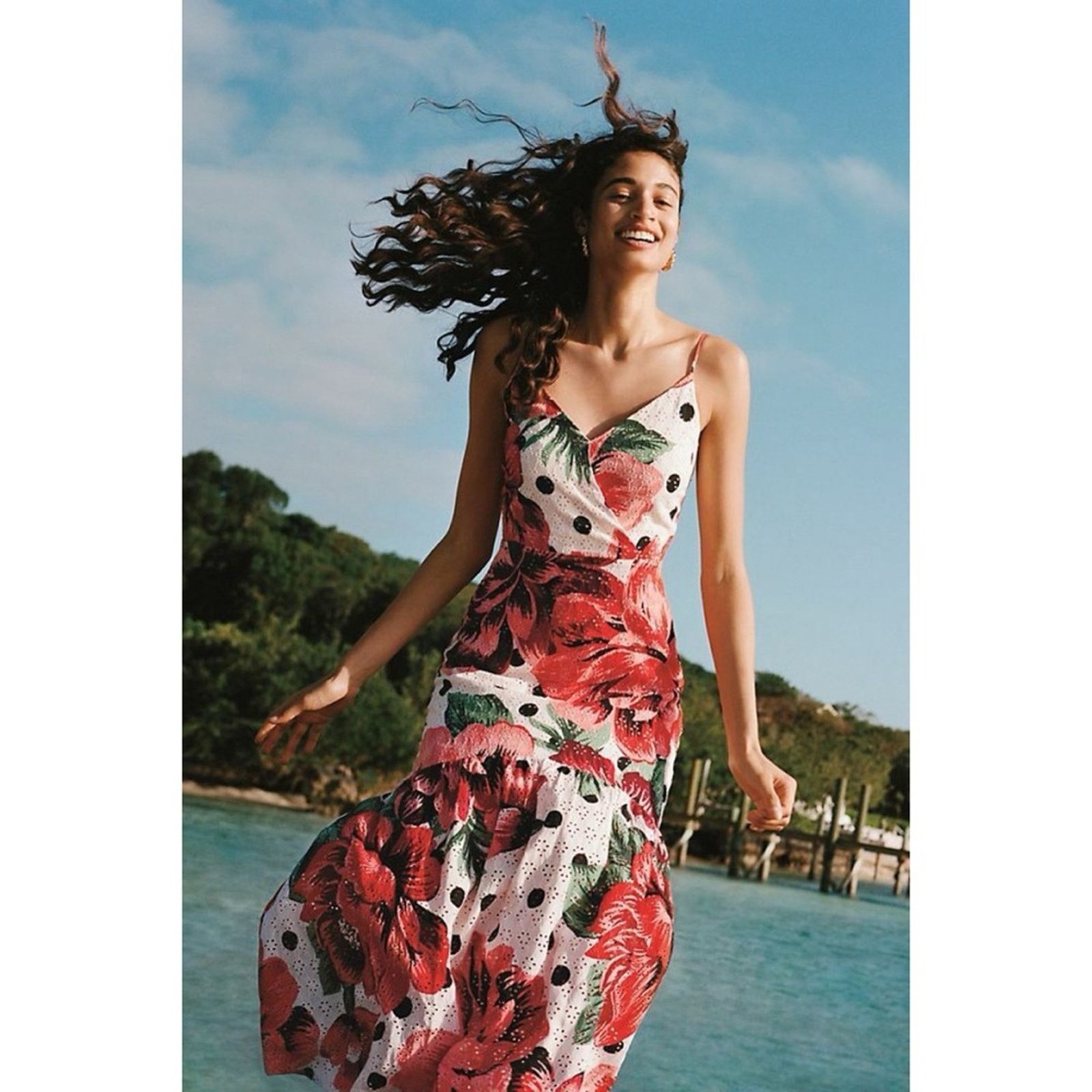 Farm Rio Anthropologie Farm Rio Riviera Eyelet Maxi Dress Size XS / US 0-2 / IT 36-38 - 14 Thumbnail