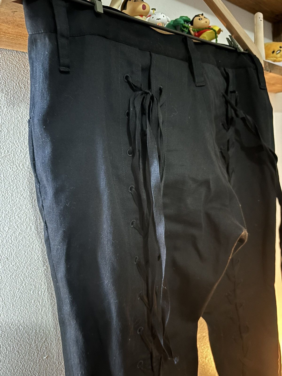 image of Yohji Yamamoto Sample Lace Pants in Black, Men's (Size 31)