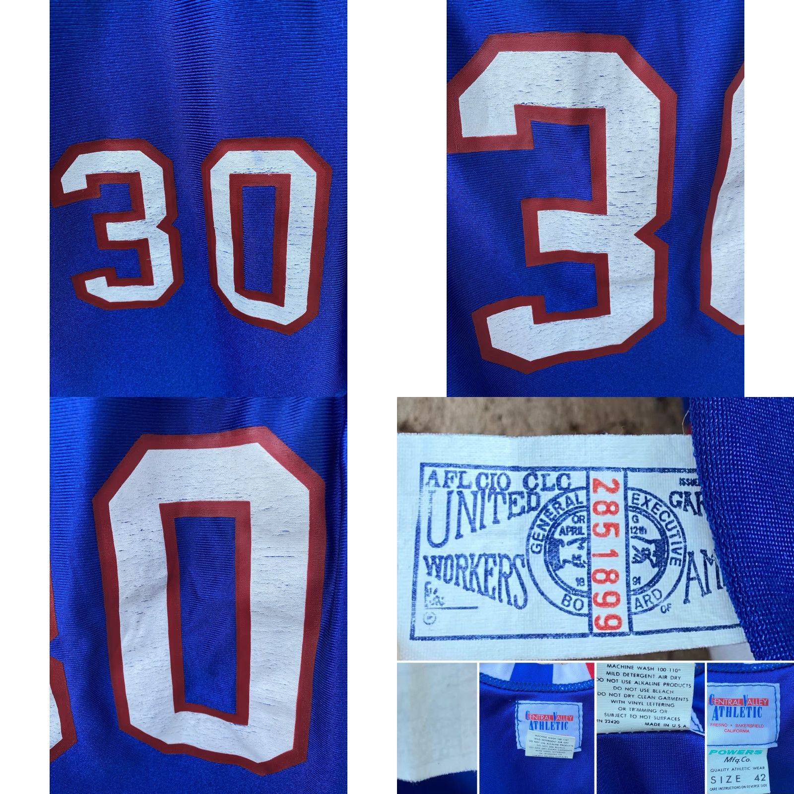 CO VINTAGE Powers Mfg Co Atwater Basketball Jersey 1970s 1980s Union Made Sz 42 Mens Large Jersey Size US XL / EU 56 / 4 - 8 Thumbnail