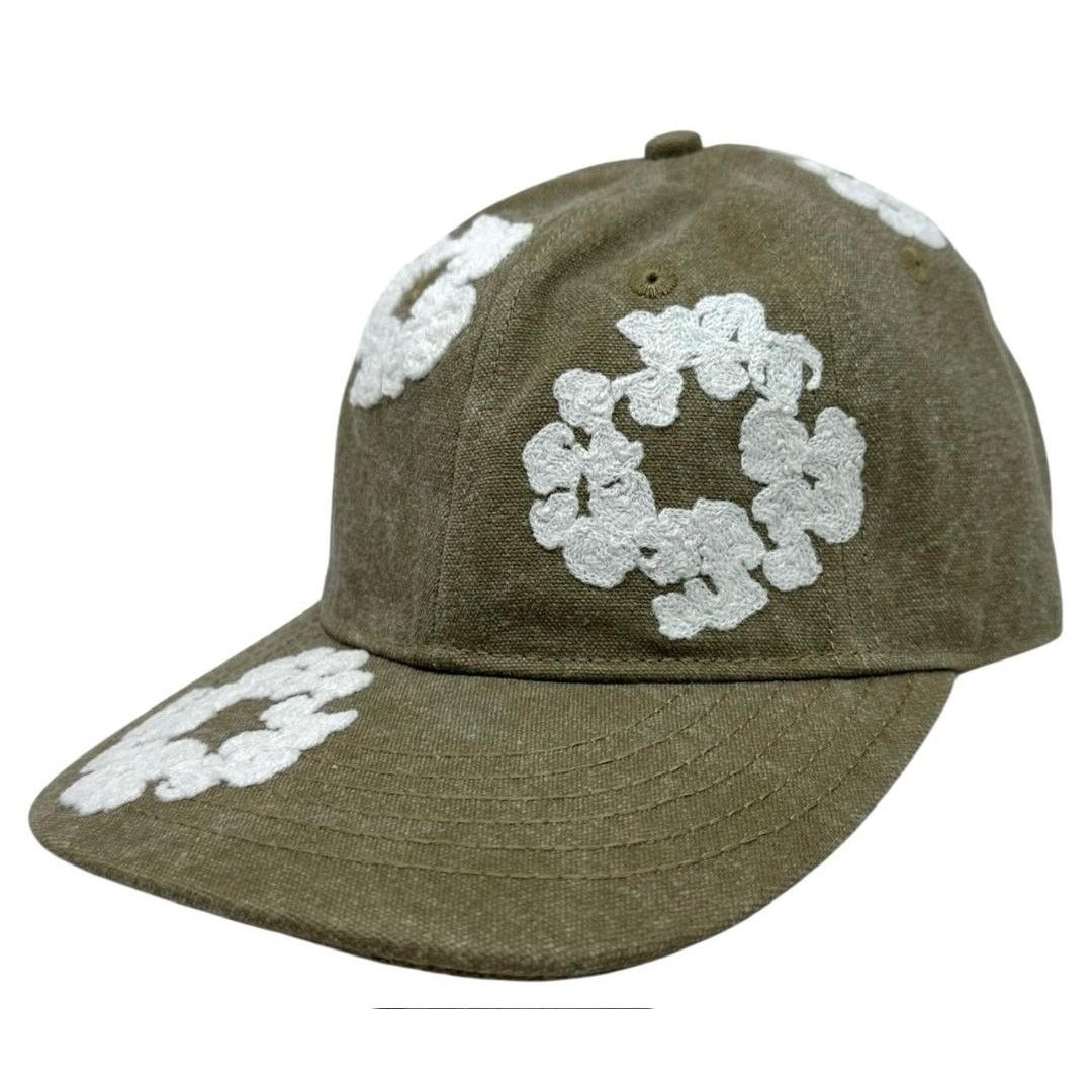 DENIM TEARS Denim Tears Cotton Wreath Dyed Strapback Hat Cap in Beige Size ONE SIZE - 1 Thumbnail