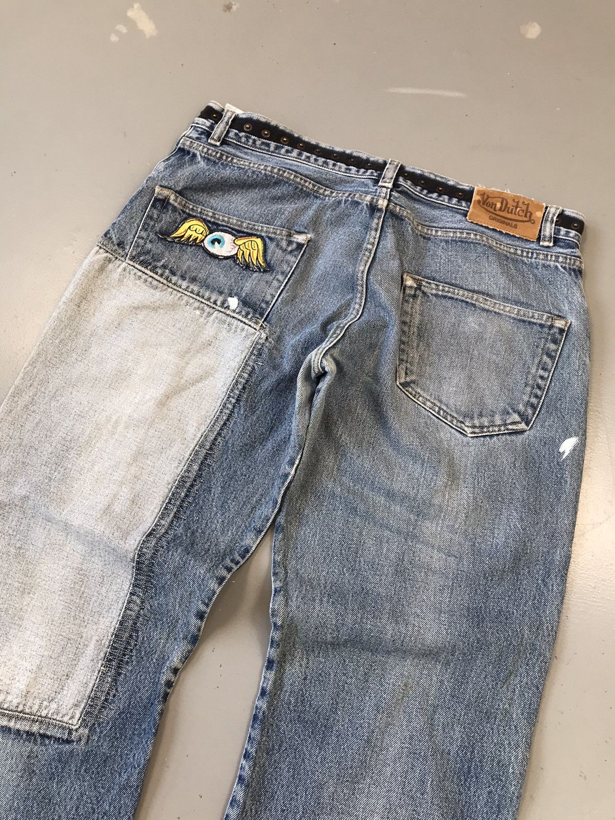 Vintage Super rare van Dutch 👀 printed spellout embroidered denim Size US 35 - 11 Thumbnail