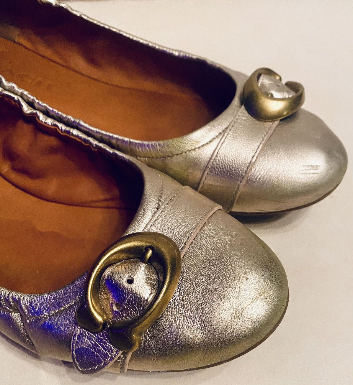 Coach Coach Stanton Champagne Leather C Buckle Ballet Flats 9.5 M Size US 9.5 / IT 39.5 - 8 Thumbnail