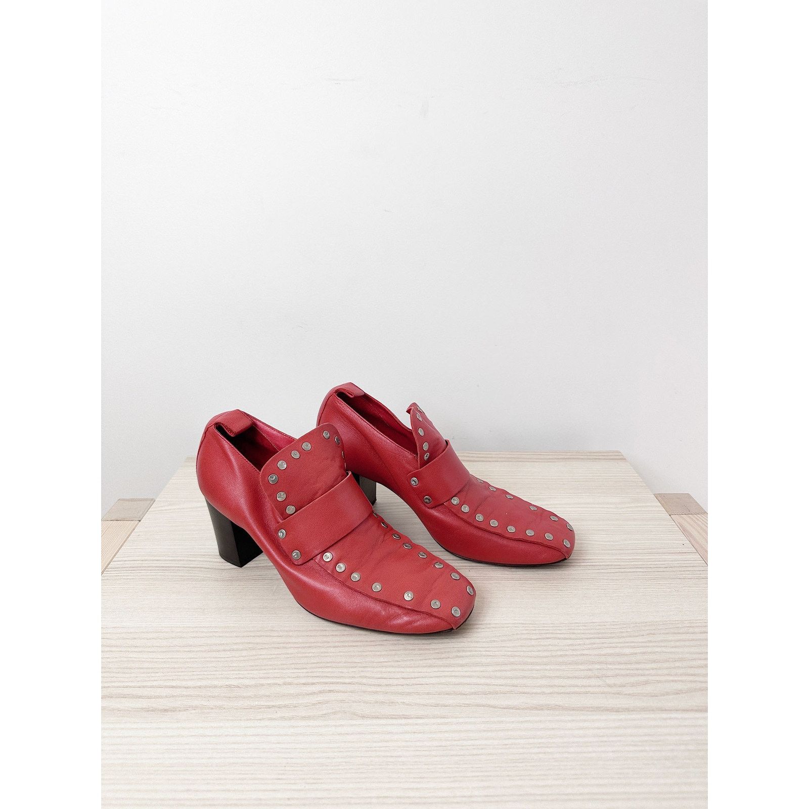 Celine Celine by Phoebe Philo Red Moccasin Pumps Size US 6 / IT 36 - 8 Thumbnail