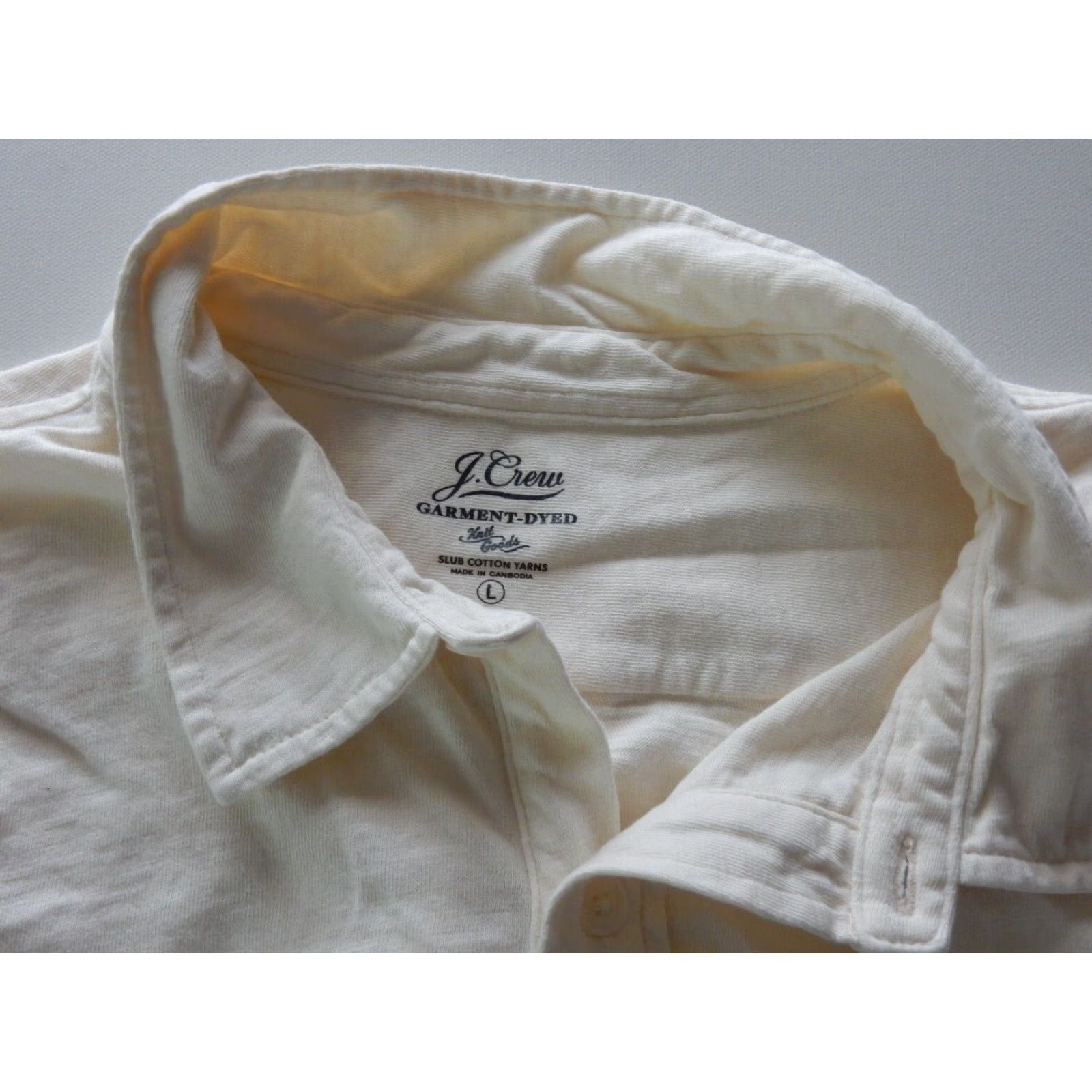 J.Crew VINTAGE J.CREW Men's Button-Front Shirt Long Sleeve Size L Cotton Yellow 90s Slim Fit Size US L / EU 52-54 / 3 - 3 Thumbnail