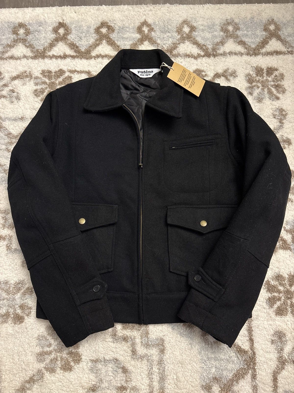 Patina World Wool Crew Jacket Black Small