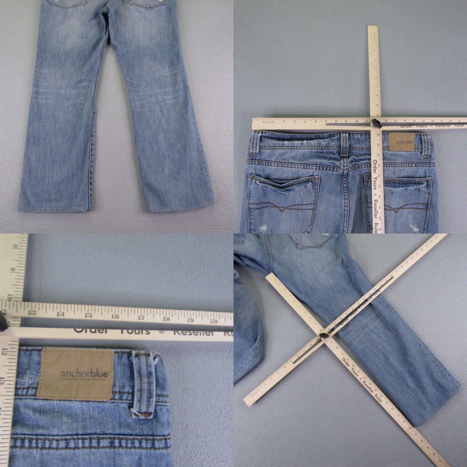 Anchor Blue Vintage Anchor Blue Mens Jeans 36 Regular Fit Straight Leg Denim Distressed Light Wash Grunge 90s Size US 36 / EU 52 - 8 Thumbnail