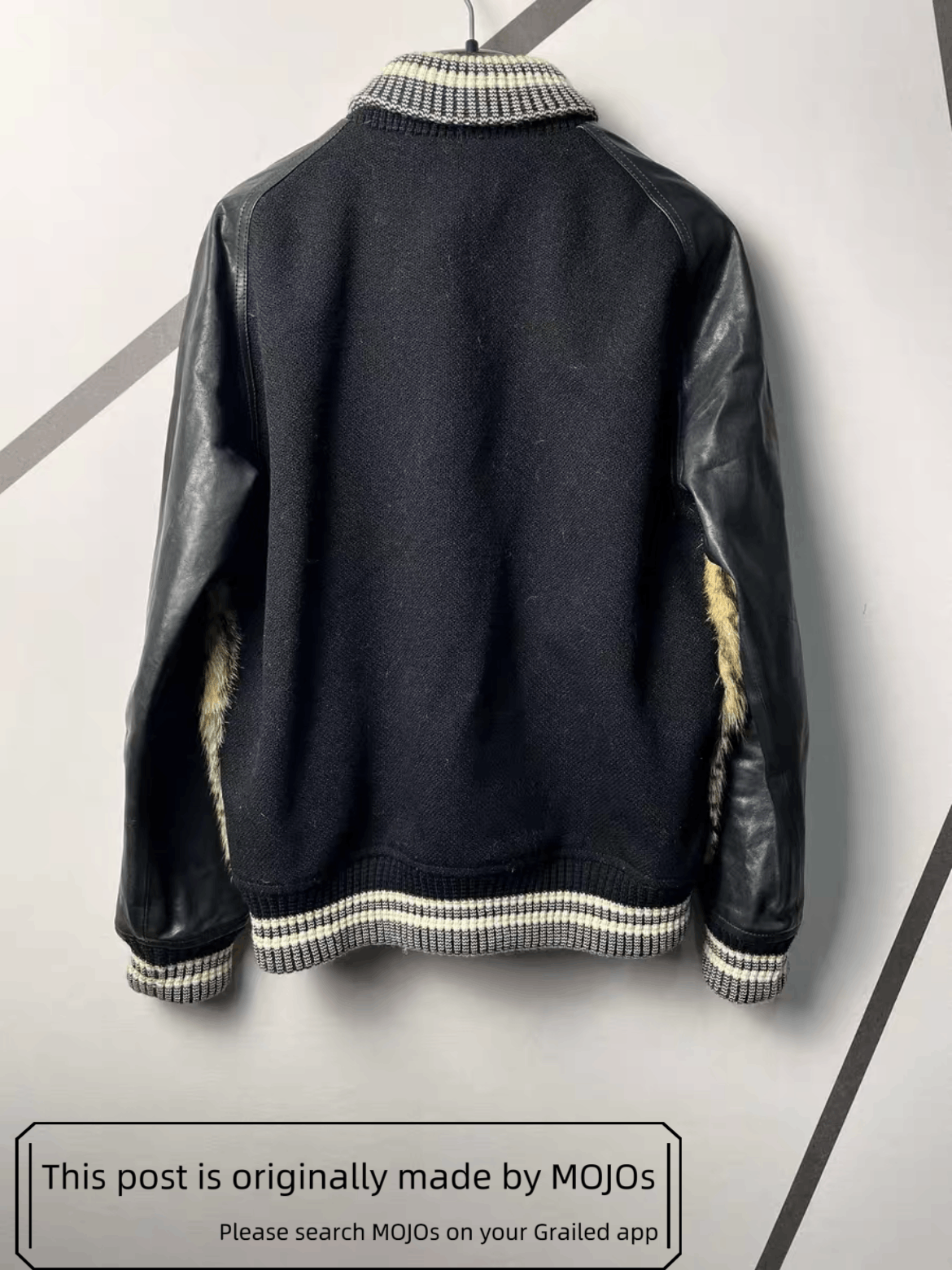 Sz 44 Saint Laurent Paris 14AW Leopard Fur Leather Jacket 03