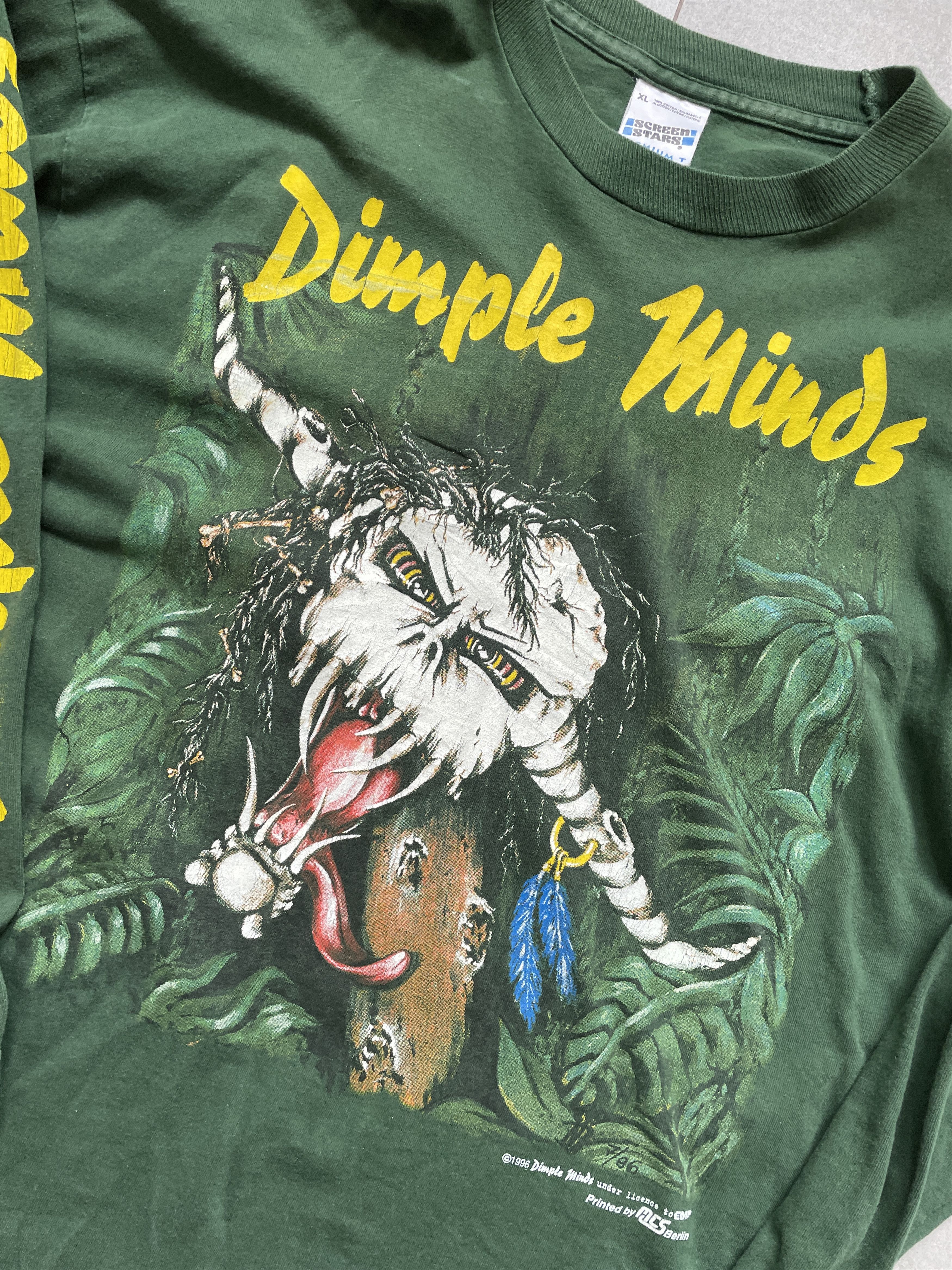 Band Tees VINTAGE 1993 DIMPLE MINDS MAXIMUM DEBILUM GREEN LONGSLEEVE Size US L / EU 52-54 / 3 - 7 Thumbnail