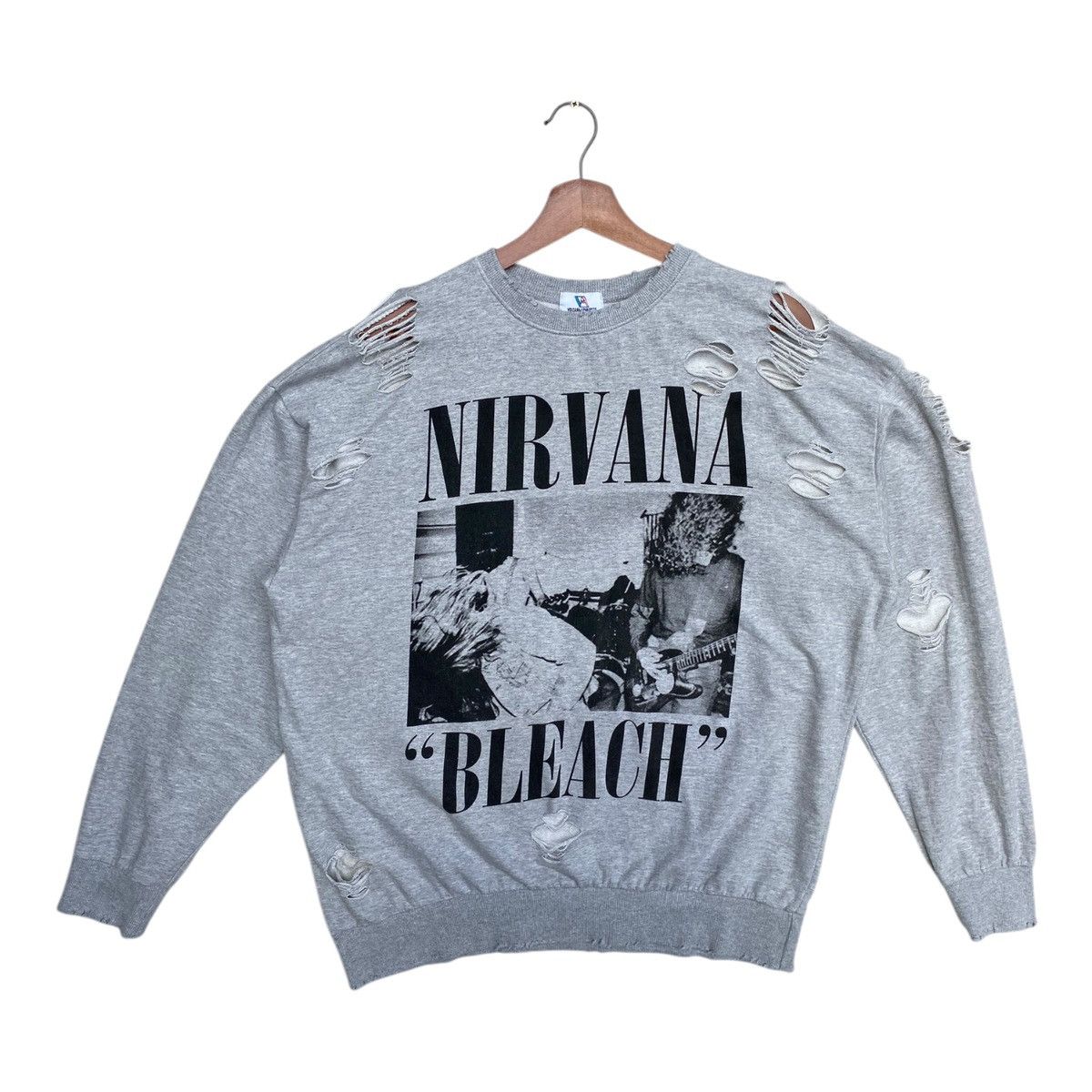 Band Tees × Nirvana Thrashed Nirvana Bleach Distressed Sweatshirt Size US L / EU 52-54 / 3 - 1 Thumbnail