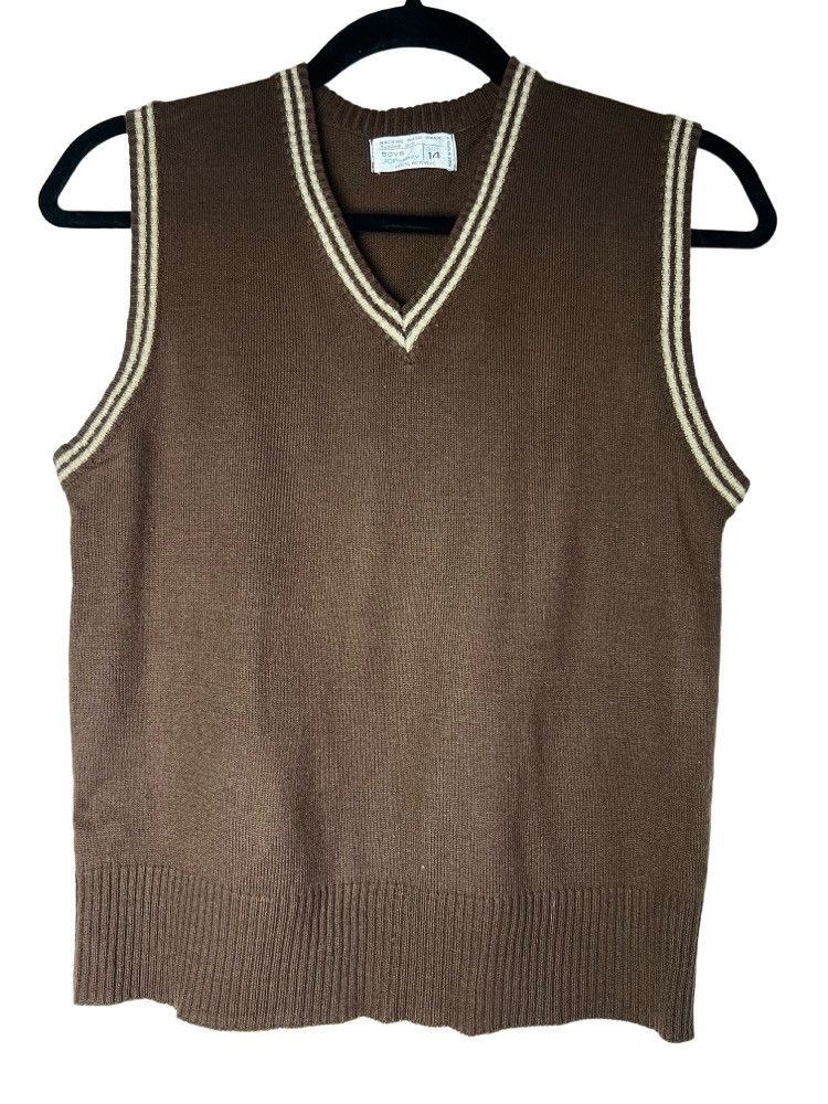 JCPenney Vintage 1970's JC Penny Boys Pullover Sweater Vest Size US XS / EU 42 / 0 - 1 Thumbnail