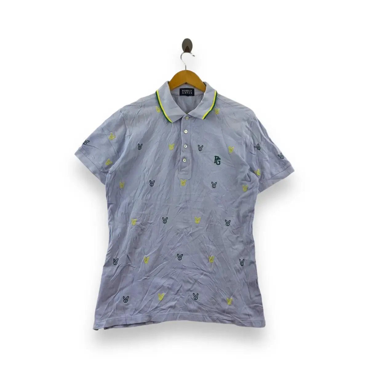 PEARLY GATES Monogram Bunny Made In Japan Polo Tee Shirt