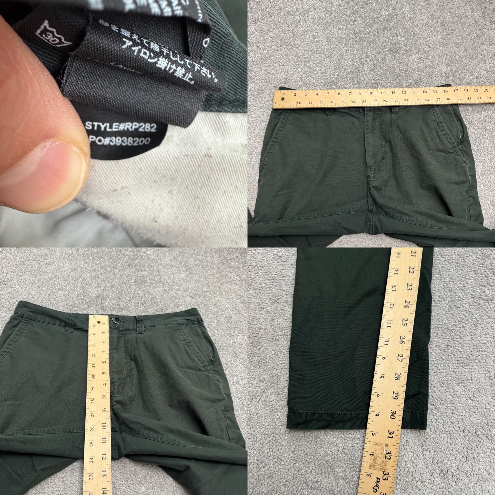 Roark Roark Chino Pants Mens 32 Dark Green Flat Front Zip Pocket Straight Leg Casual.jpg Size US 32 / EU 48 - 9 Thumbnail