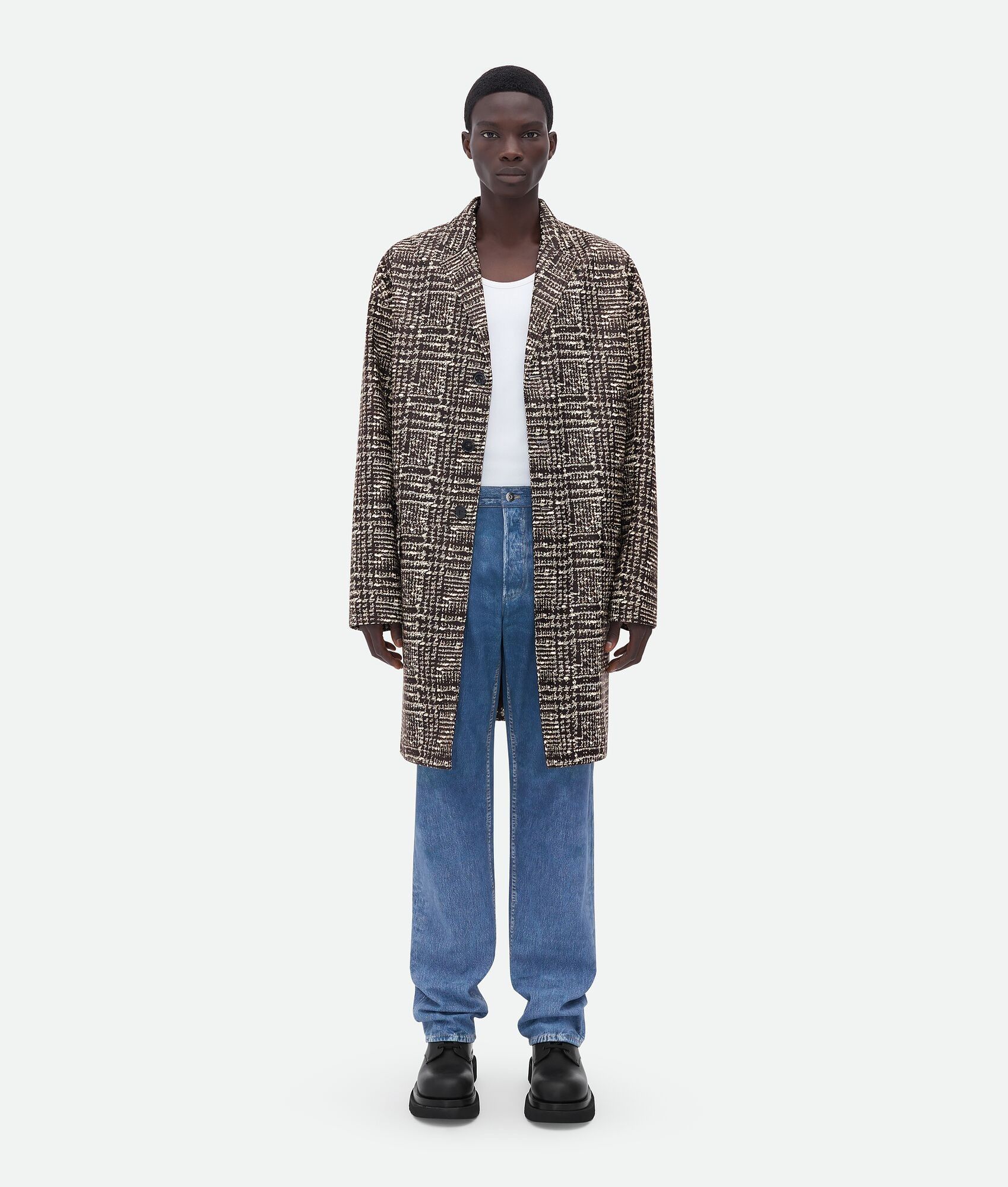 Bottega Veneta o1bcso1str0225 Printed Leather Prince Of Wales Coat Size US M / EU 48-50 / 2 - 1 Thumbnail