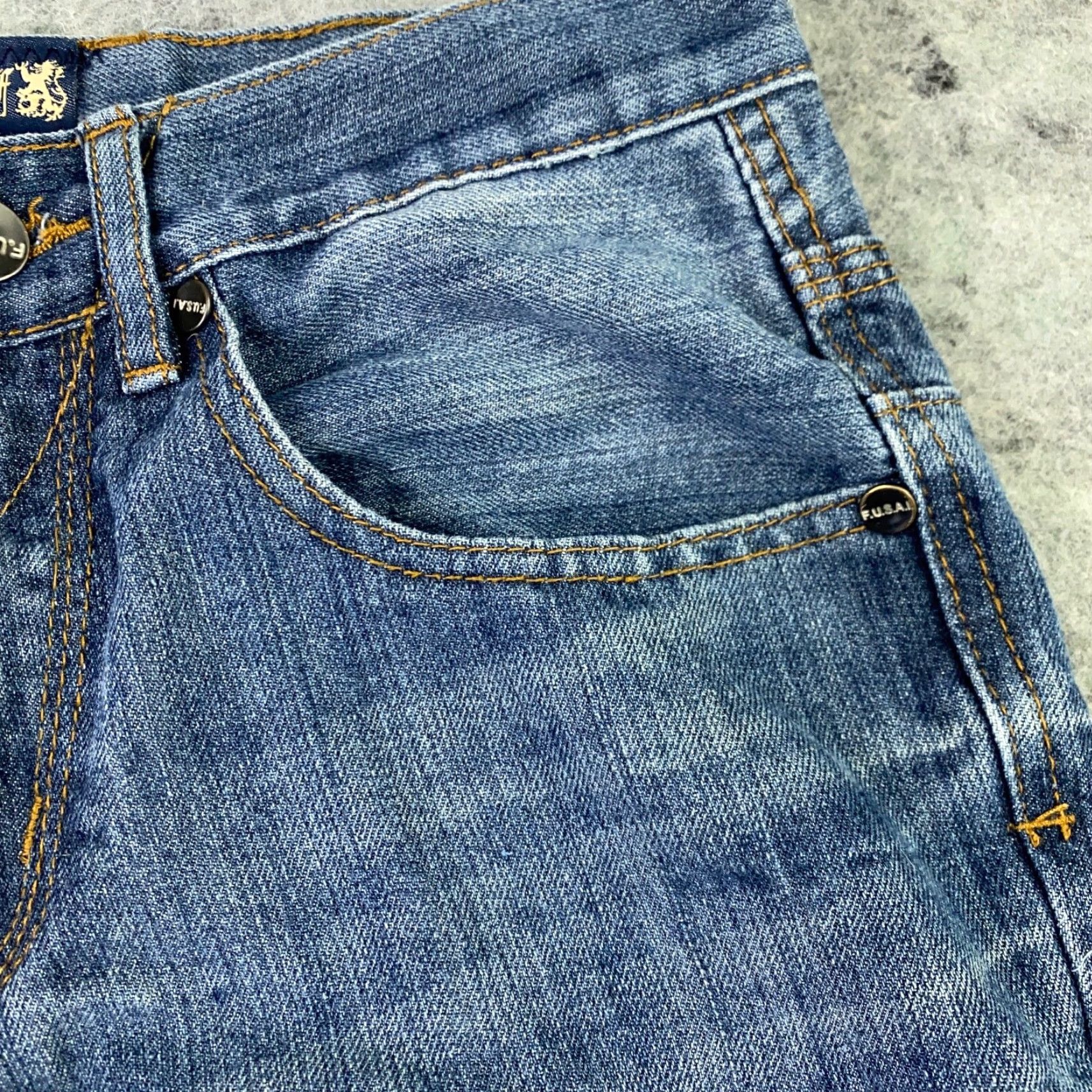 Vintage VINTAGE Fusai Jeans Mens 30 Blue Denim Straight Relaxed 28" Inseam 1997 90s Mens Size US 30 / EU 46 - 4 Thumbnail