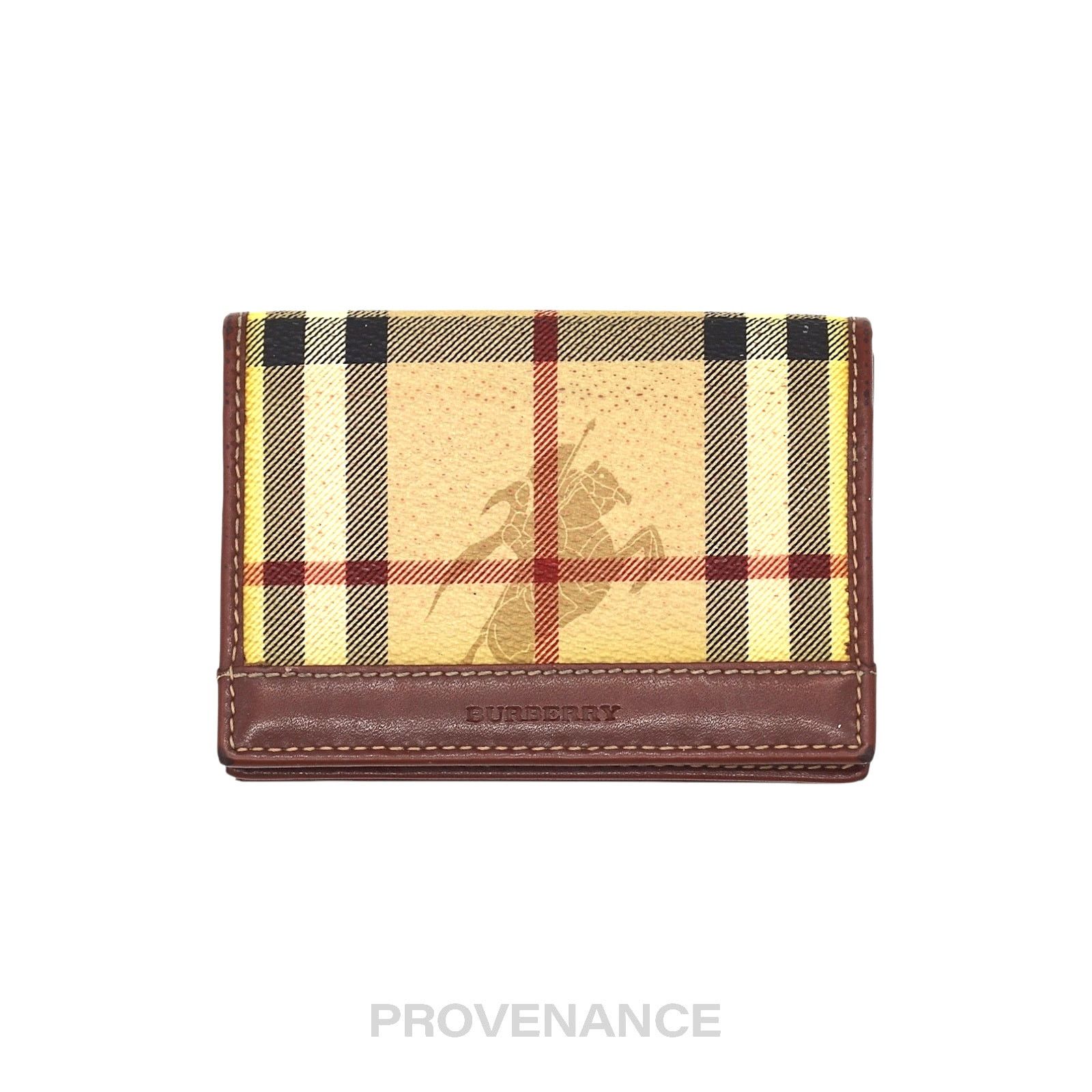 Burberry 🔴 Burberry Pocket Organizer Wallet - Haymarket Check Brown Size ONE SIZE - 1 Thumbnail