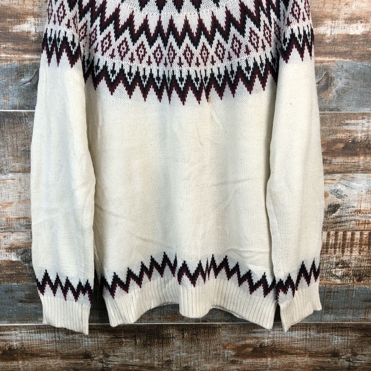 GU DL GU White navajo japan sweatshirt Knitwear #C580 Size US L / EU 52-54 / 3 - 14 Thumbnail