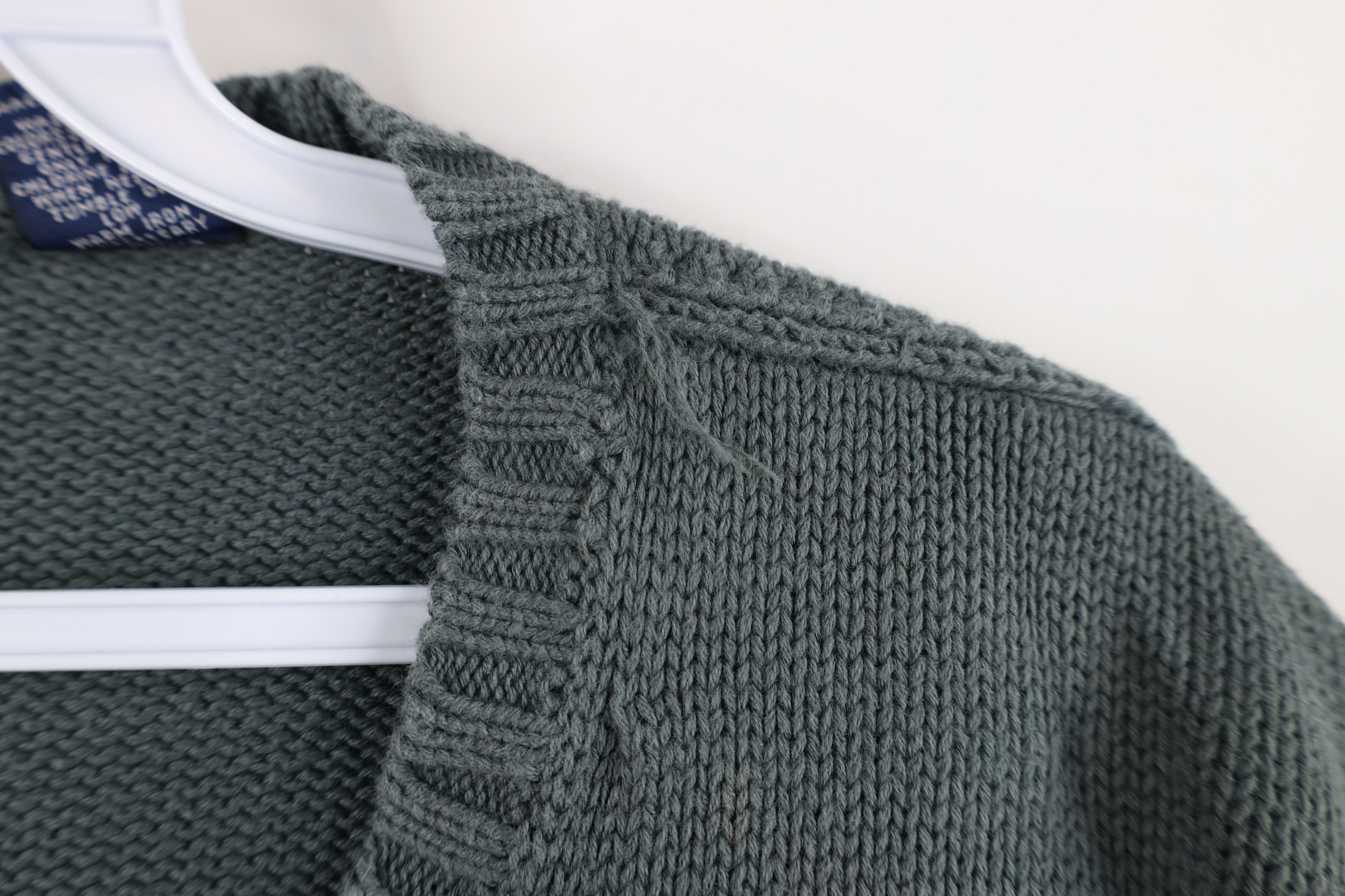 Gap Vintage 90s Gap Blank Cotton Knit V-Neck Sweater Vest Green Size US XL / EU 56 / 4 - 4 Thumbnail