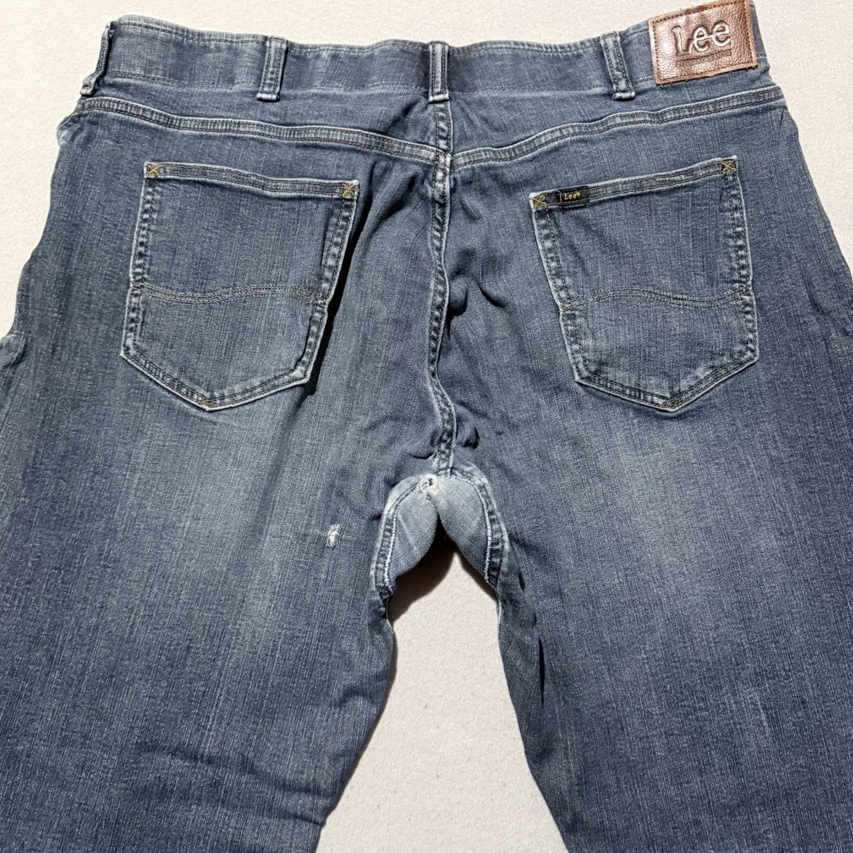 Lee Lee Jeans Blue Denim Stretch Straight Zip Fly - 40x30 Mens Regular Size US 40 / EU 56 - 4 Thumbnail