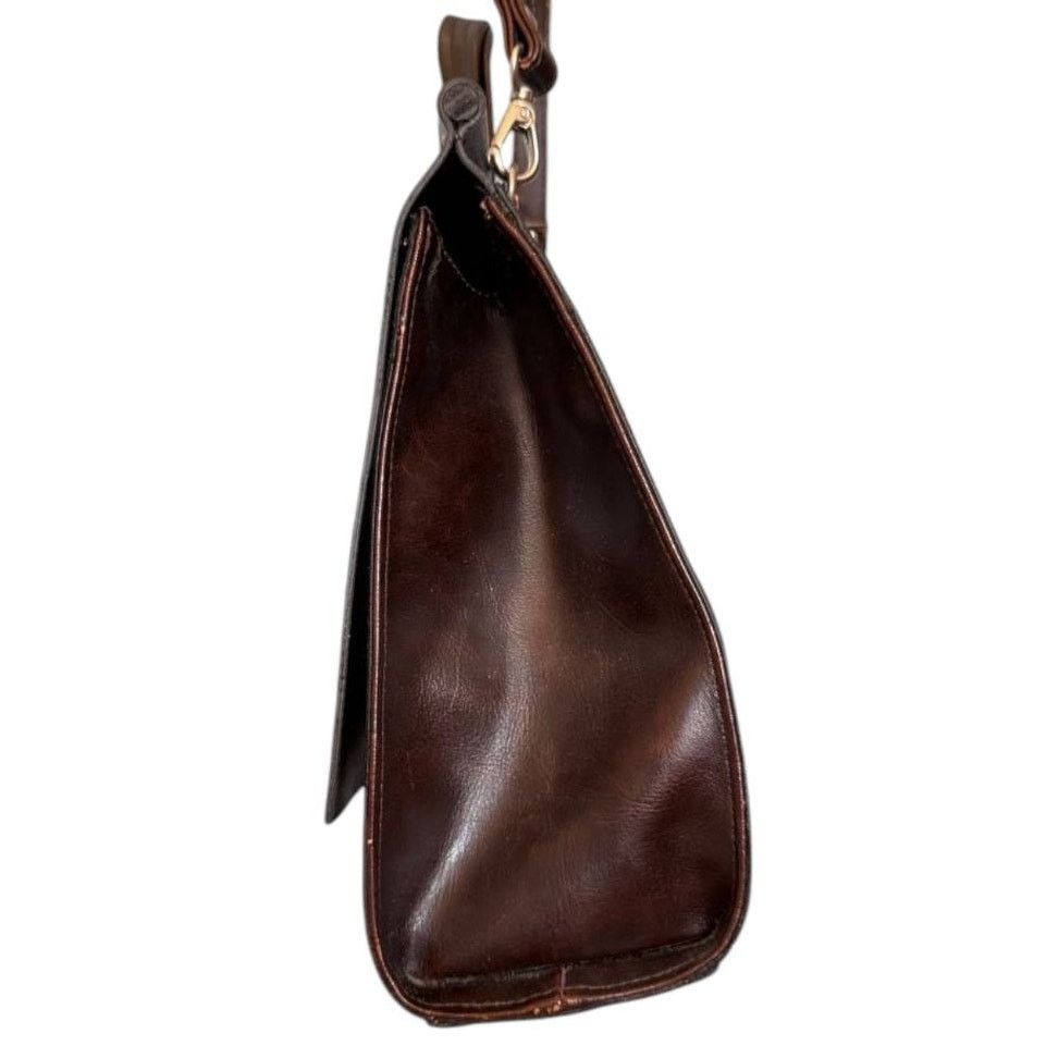 NBDN Nobrandedon Rina Rich Brown Leather Satchel Bag Purse Size ONE SIZE - 3 Thumbnail