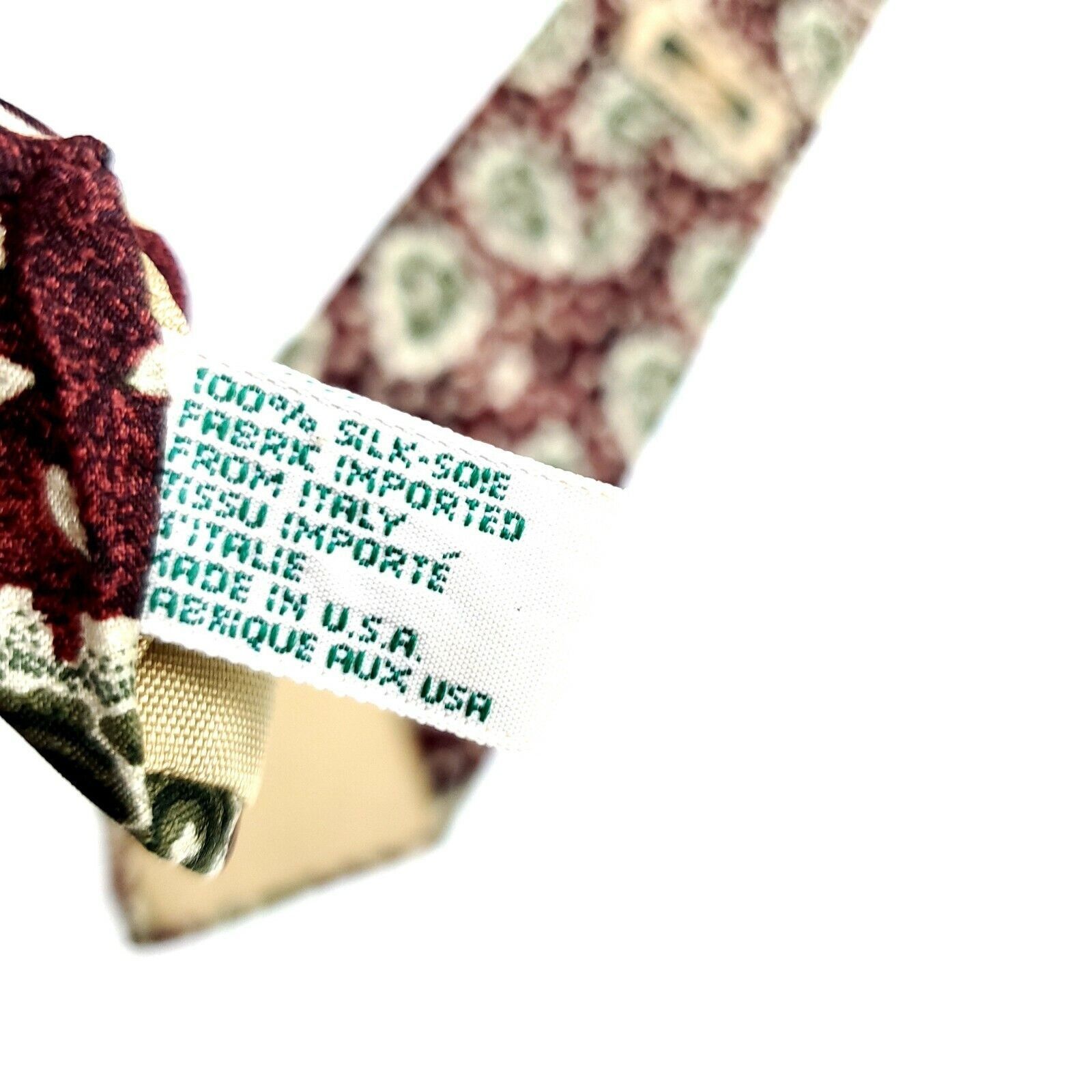 Joseph Abboud Joseph Abboud Silk Tie Print Brownish Red Floral Paisley Wid Size ONE SIZE - 4 Thumbnail